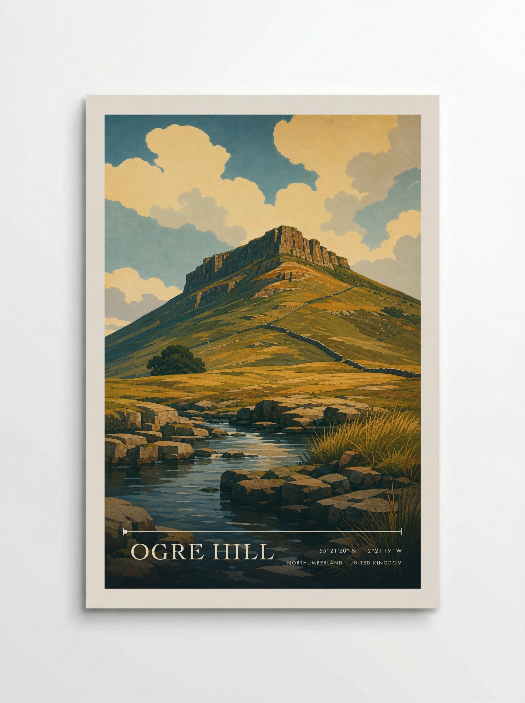 Ogre Hill Northumberland United Kingdom Travel Poster - Poster