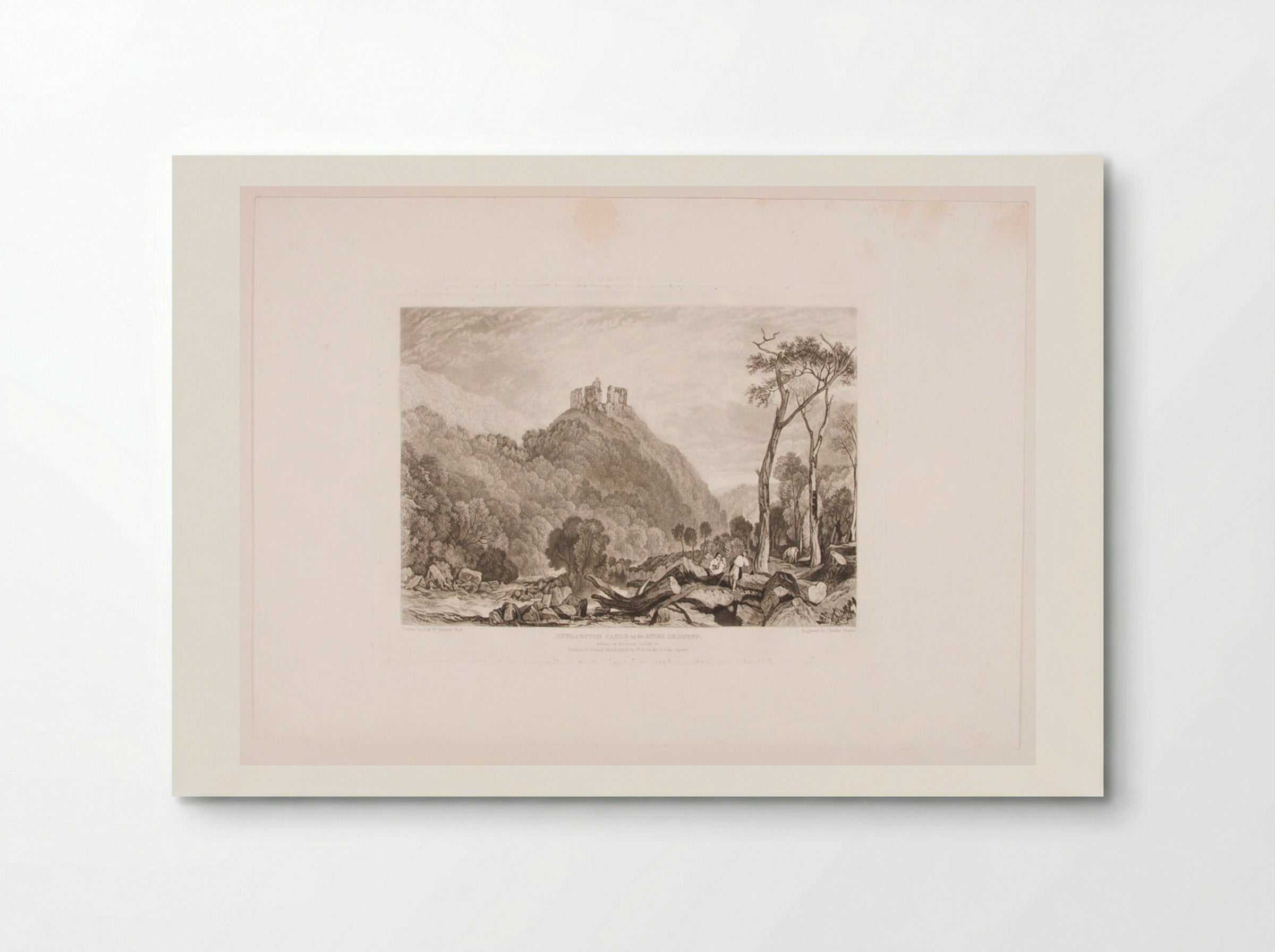 Okehampton Castle on the River Okement - Charles Turner - Poster