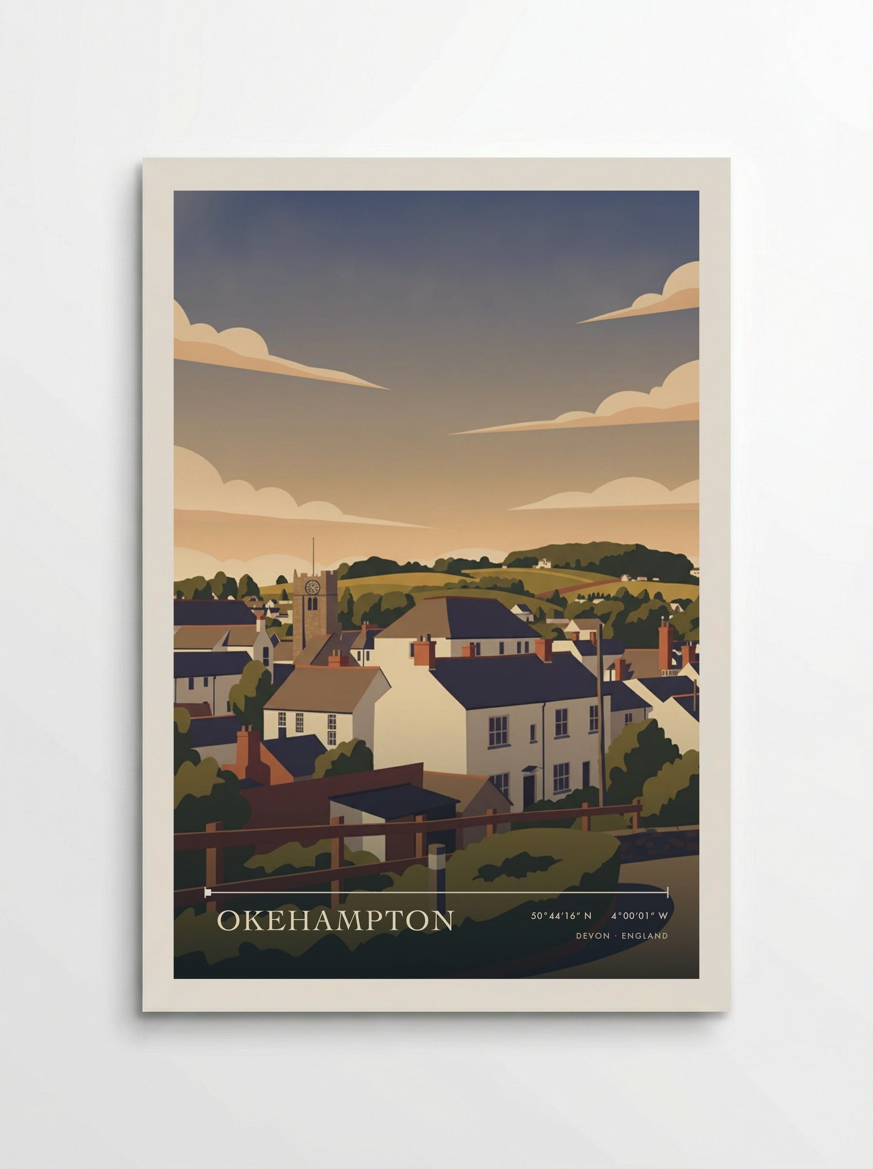 Okehampton Devon England Travel Poster - Poster