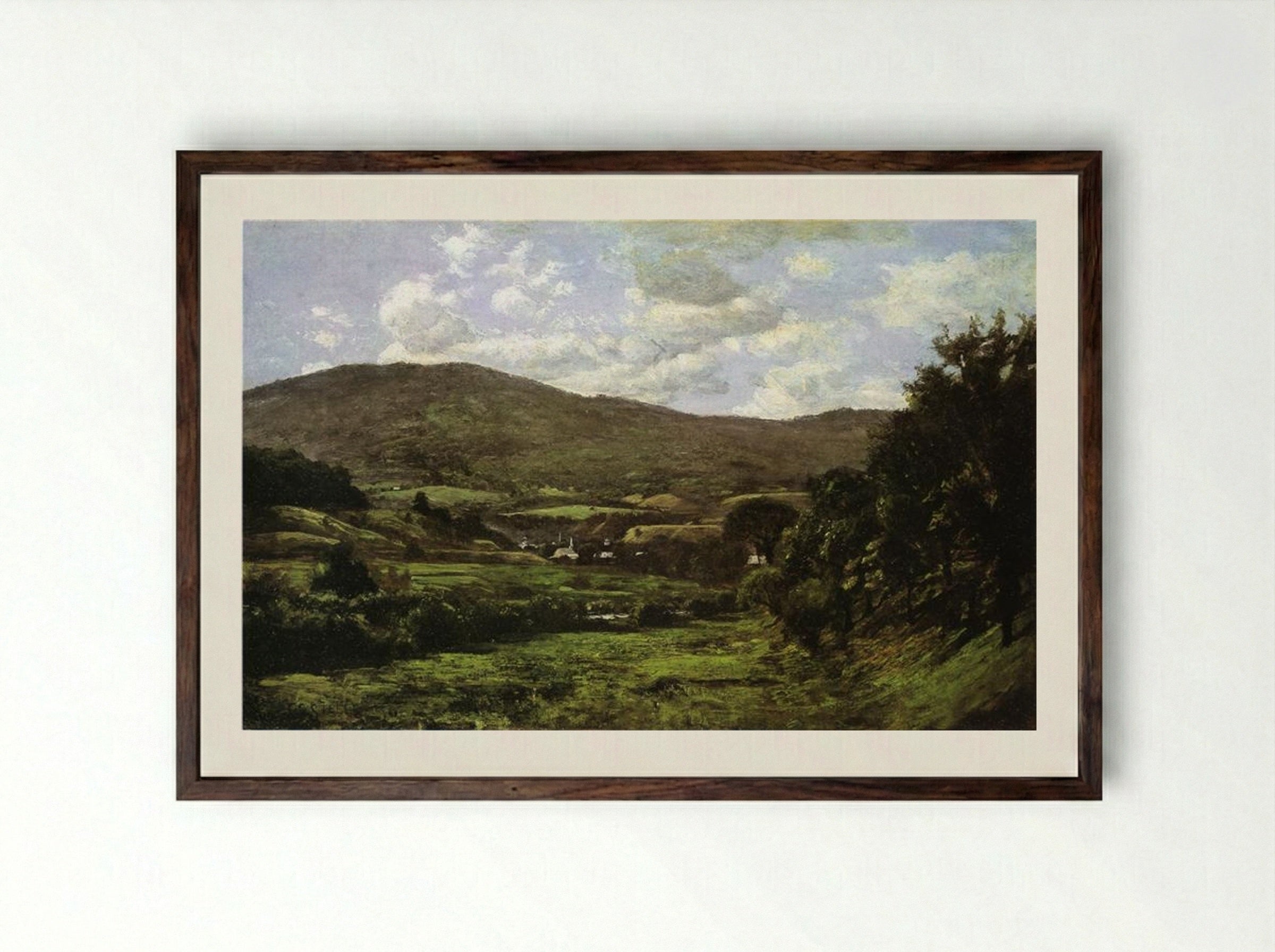 Okemo Mountain, Ludlow, Vermont - T. C. Steele - Framed Print Dark Wood