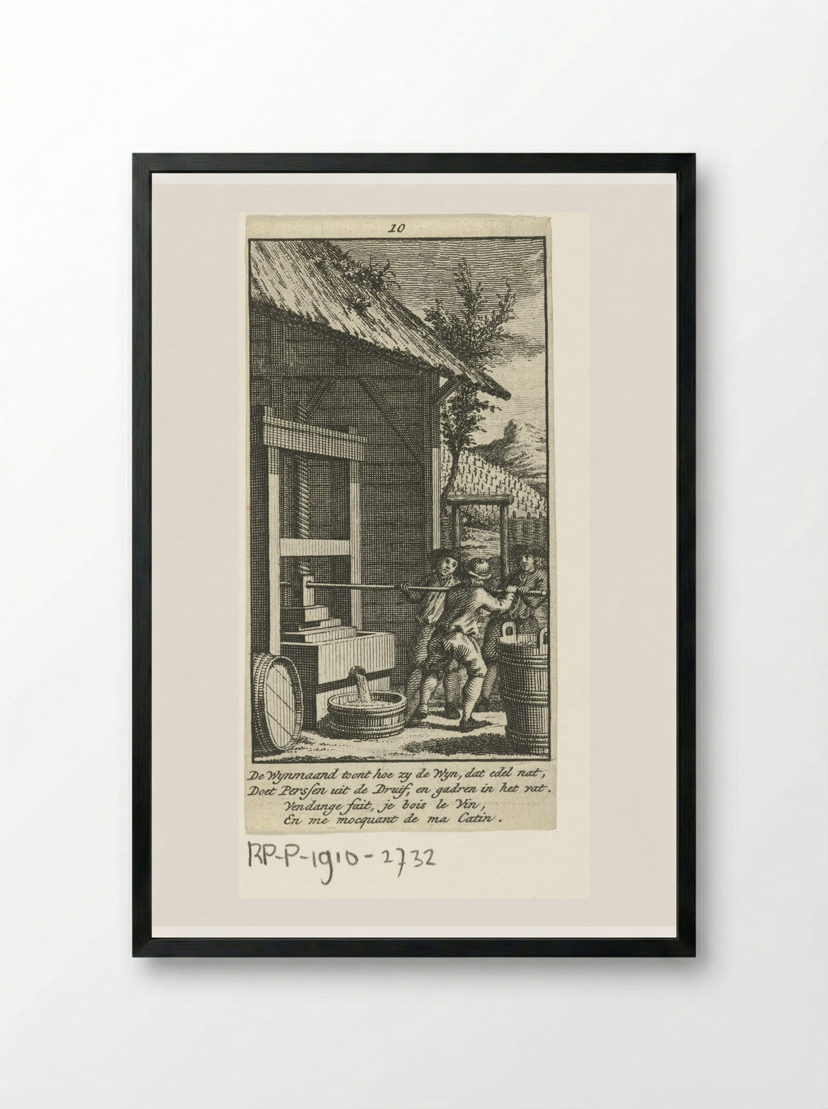Oktober: druivenoogst - Jan Caspar Philips - Framed Print Black
