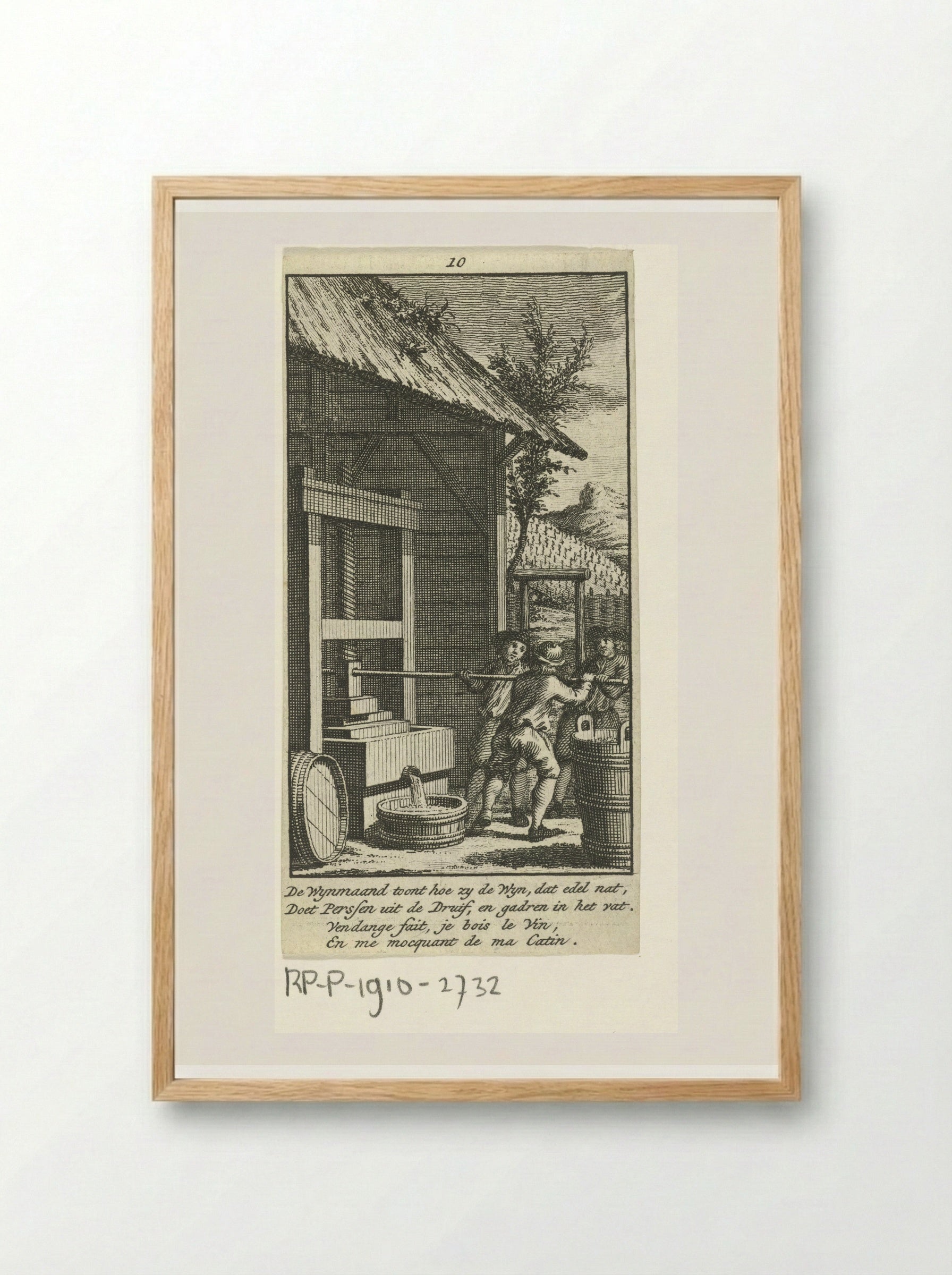 Oktober: druivenoogst - Jan Caspar Philips - Framed Print Wood