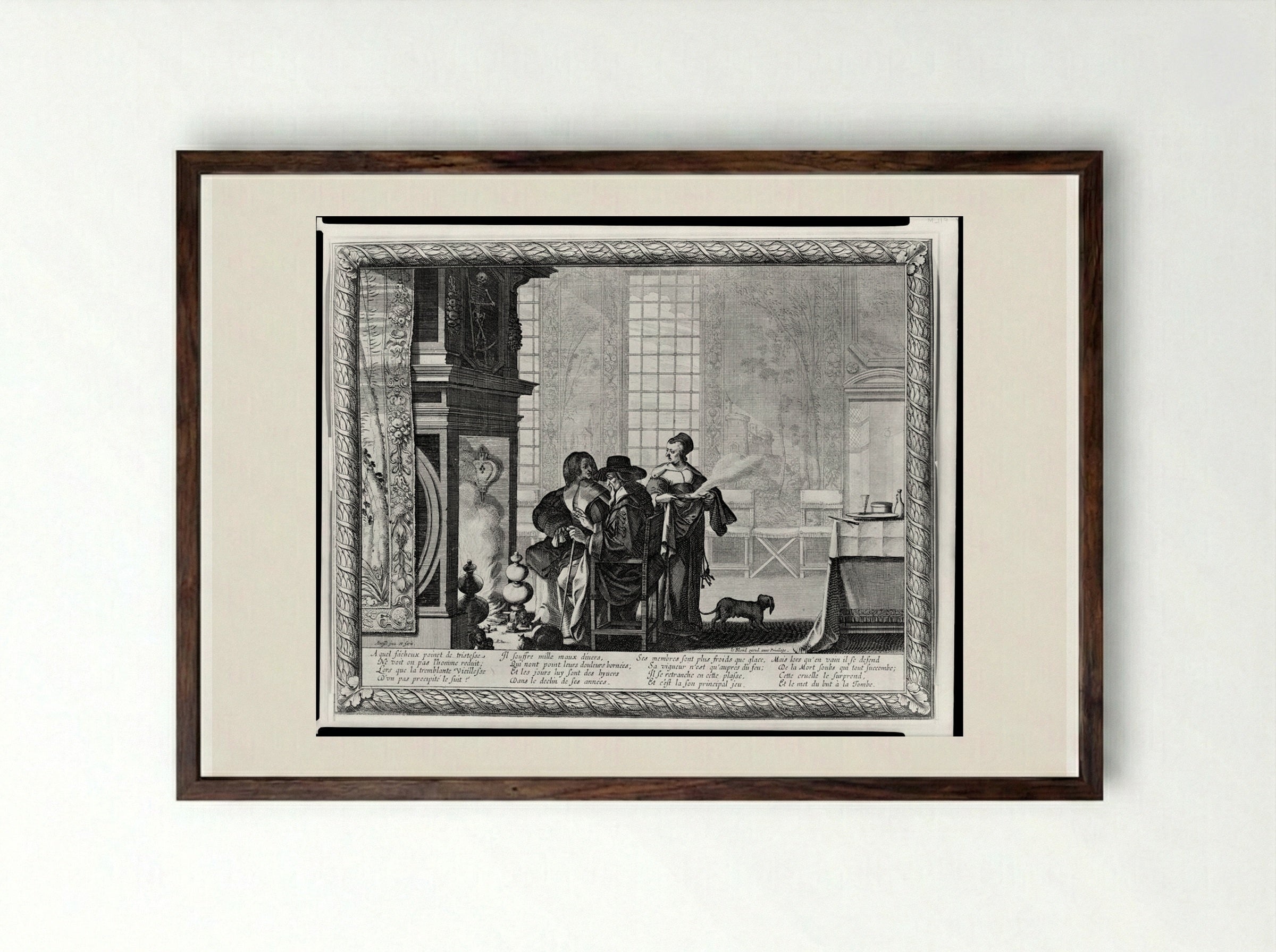 Old Age - Abraham Bosse - Framed Print Dark Wood