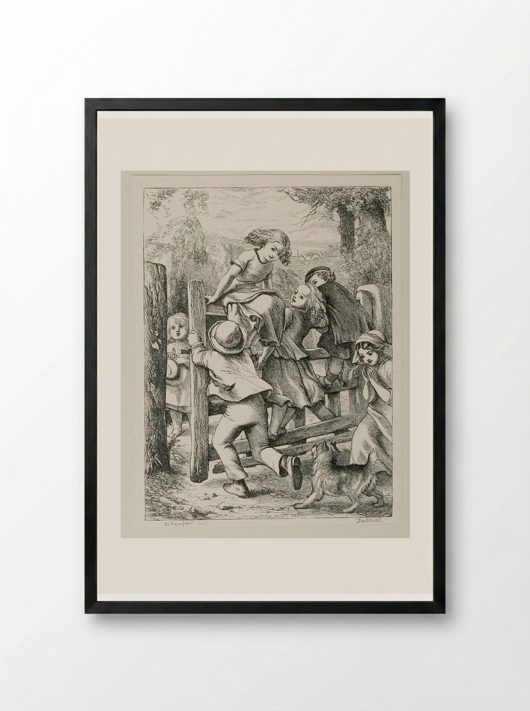 Old Farm Gate - Edward Dalziel - Framed Print Black