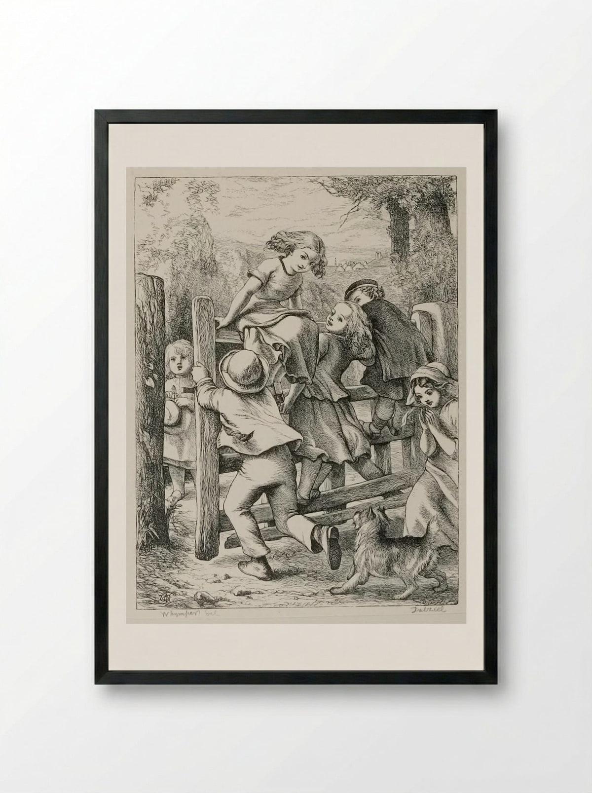 Old Farm Gate - Edward Dalziel - Framed Print Black