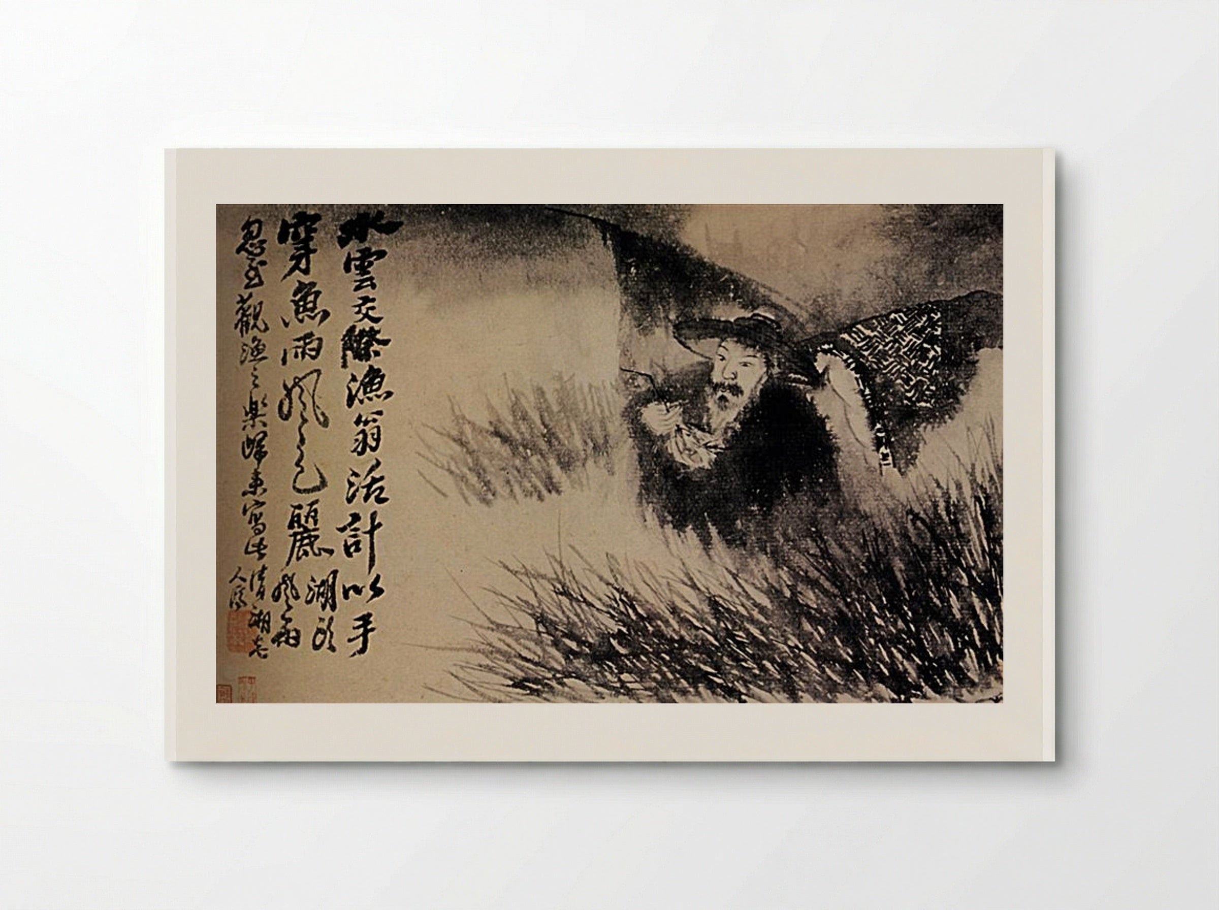 Old Fisherman in the Reeds - Shitao - Poster