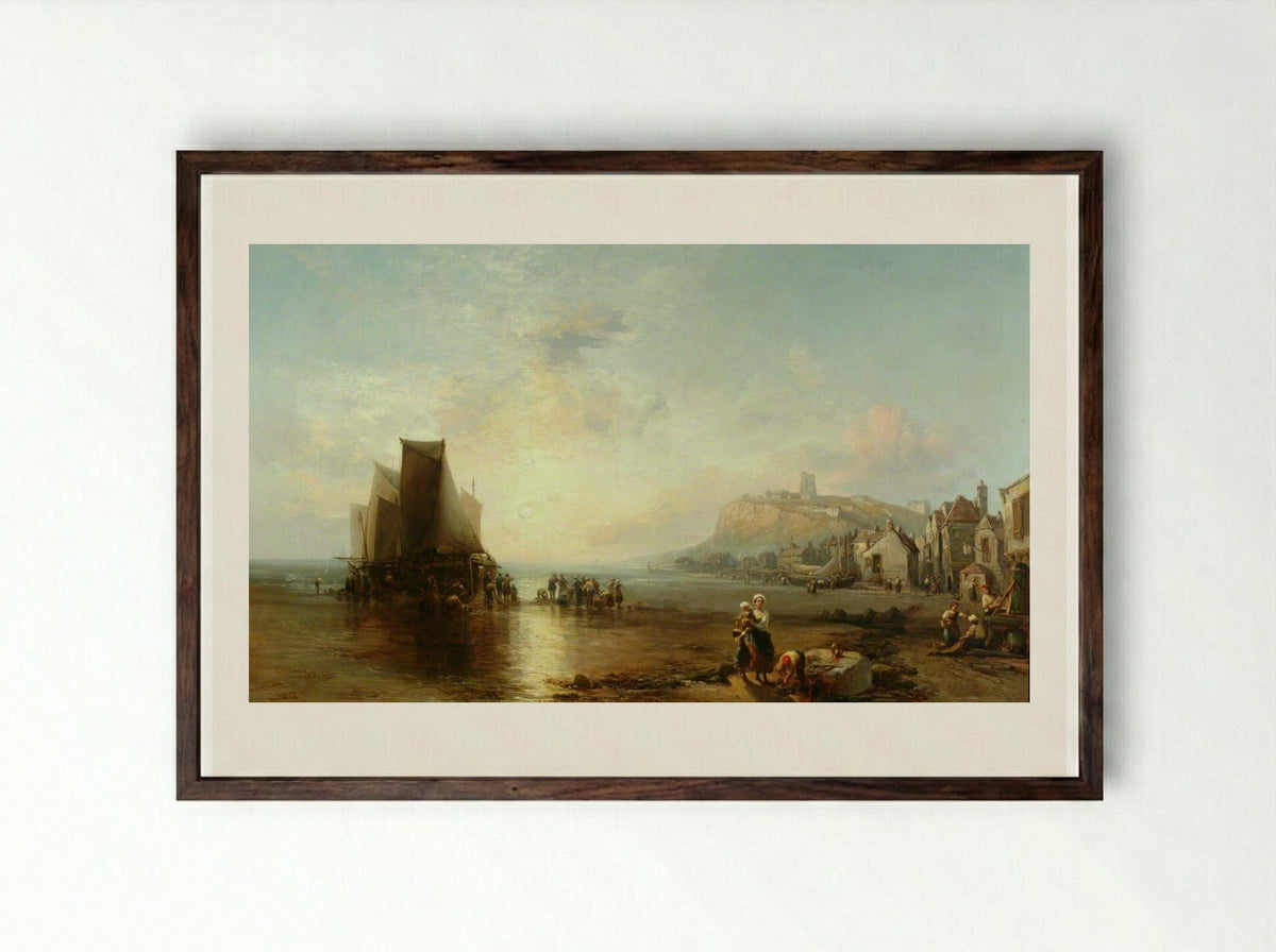 Old Folkestone - James Webb - Framed Print Dark Wood