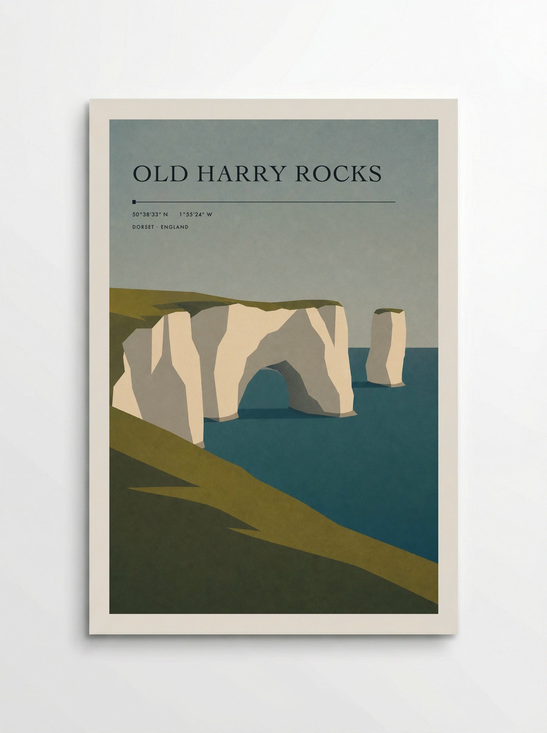 Old Harry Rocks Dorset Travel Poster - Poster