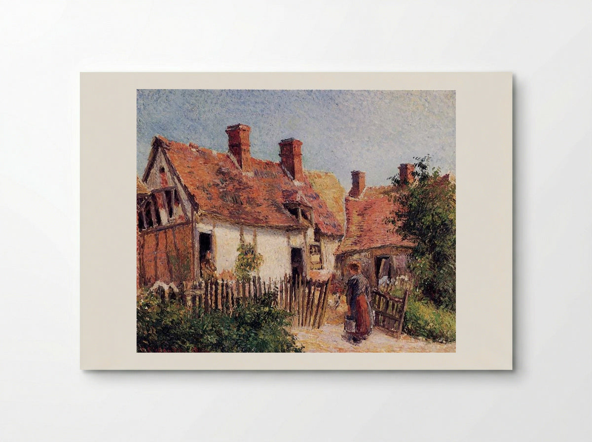 Old Houses at Eragny - Camille Pissarro - Poster