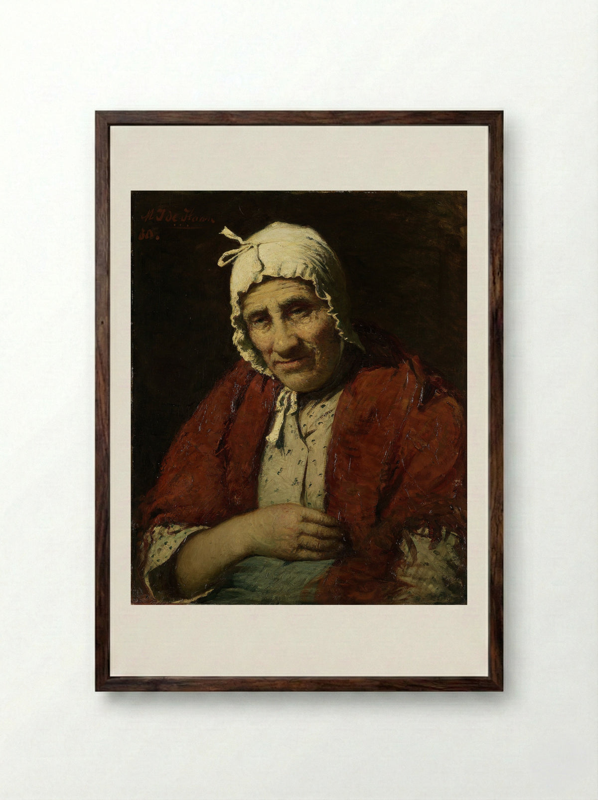 Old Jewish Woman - Meijer de Haan - Framed Print Dark Wood