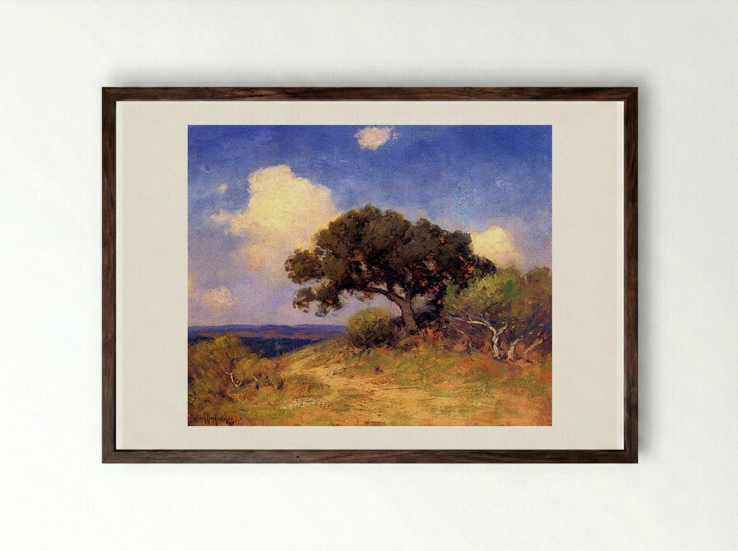 Old Live Oak - Robert Julian Onderdonk - Framed Print Dark Wood