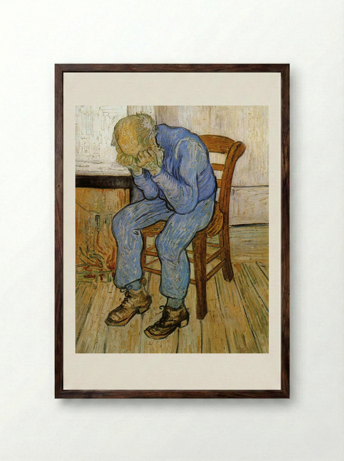 Old Man in Sorrow (On the Threshold of Eternity) - Vincent van Gogh - Framed Print Dark Wood