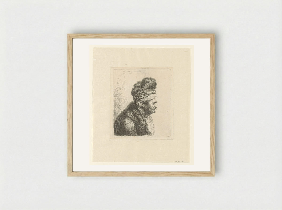 Old Man in a Fur Cap and Coat - John Smith of Chichester - Framed Print Wood