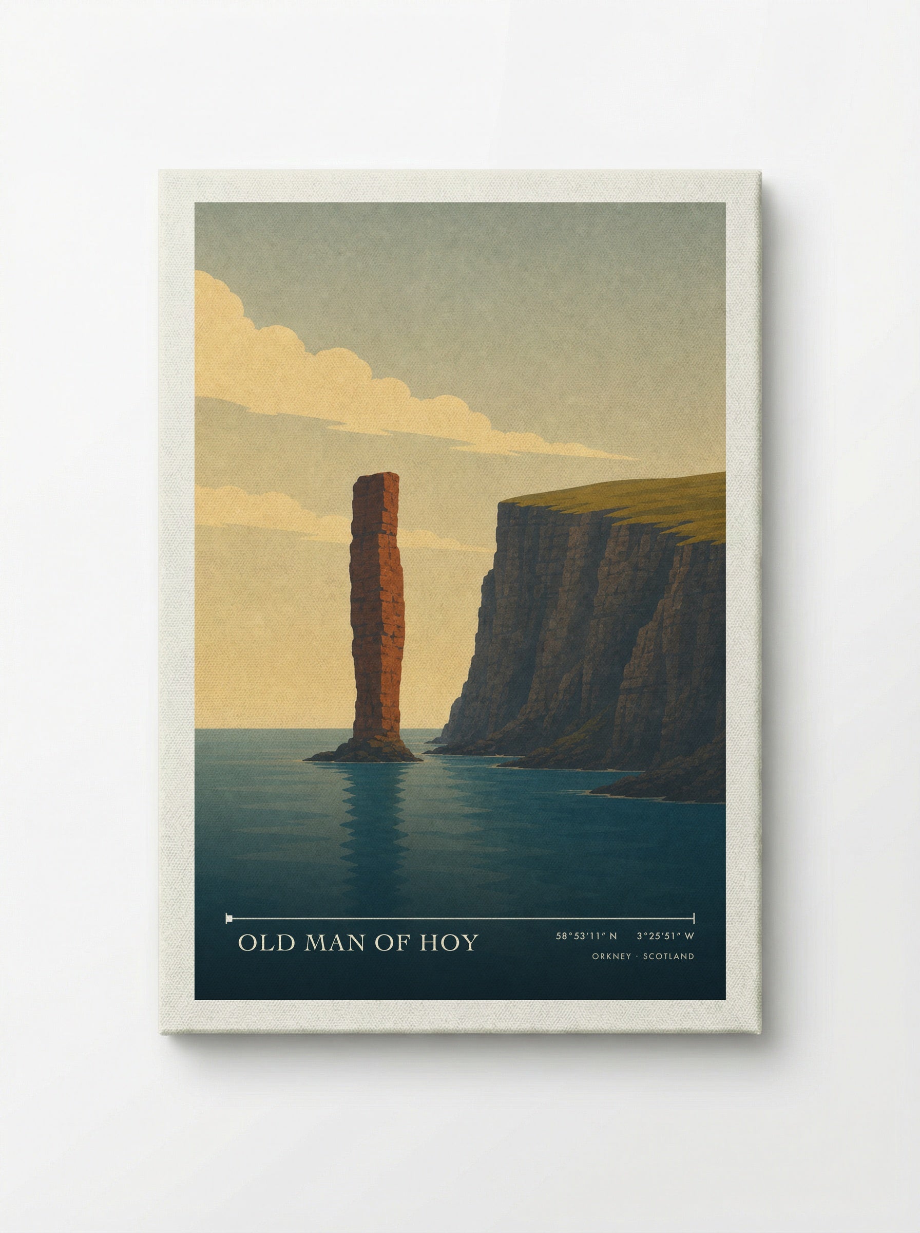 Old Man of Hoy Travel Poster Artwork - Canvas