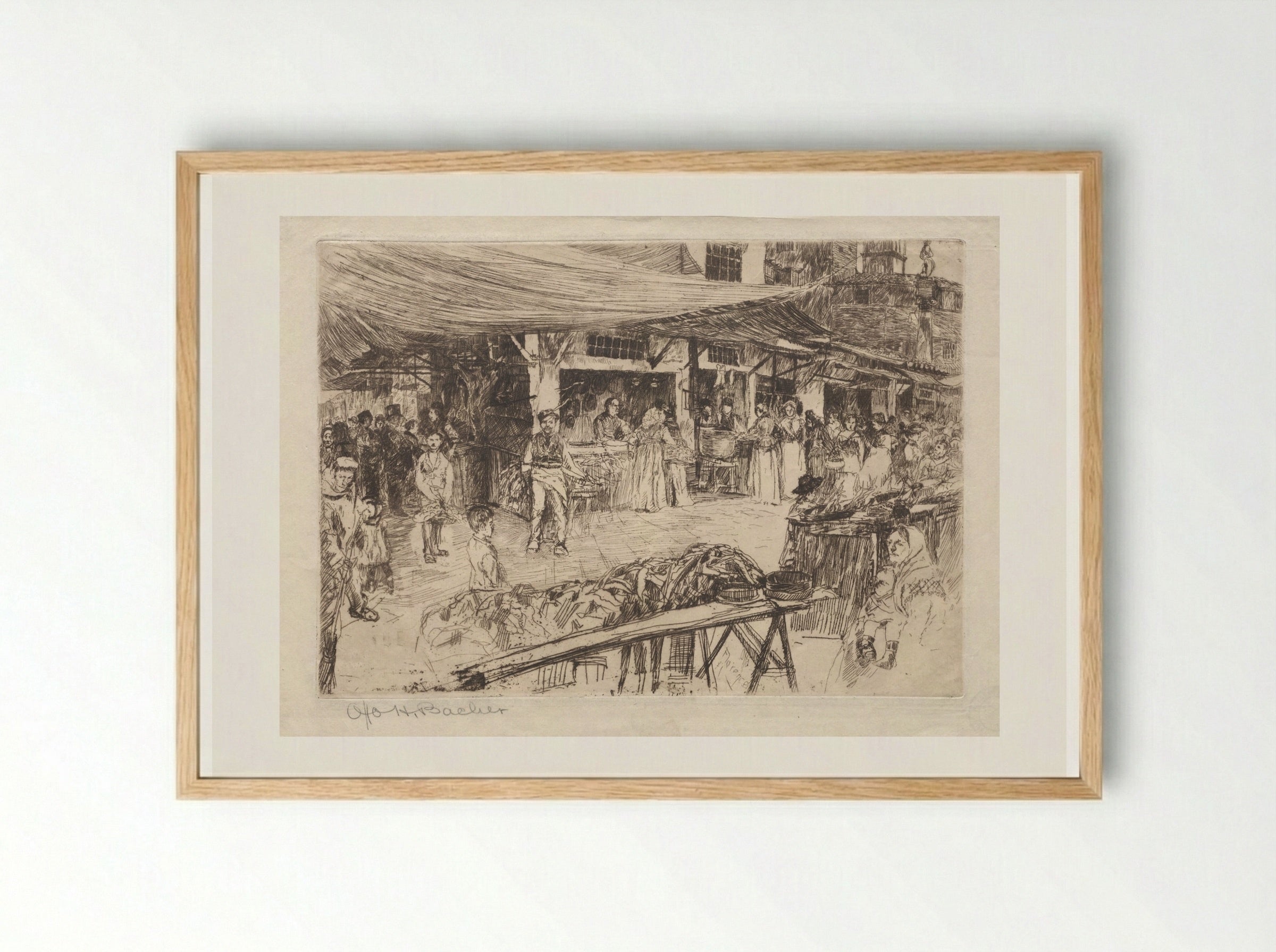 Old Market, Florence - Otto H. Bacher - Framed Print Wood