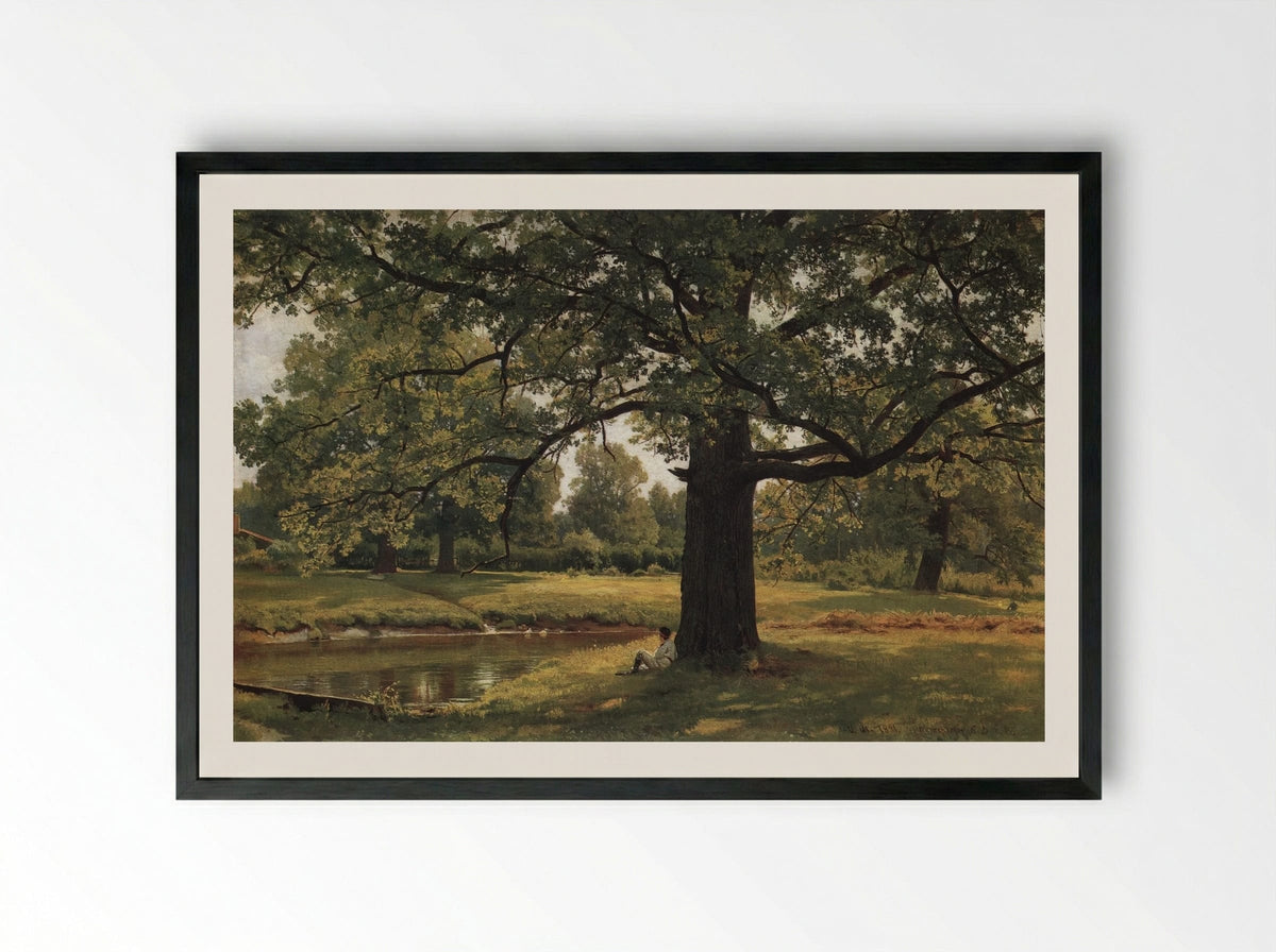Old Oak - Ivan Shishkin - Framed Print Black