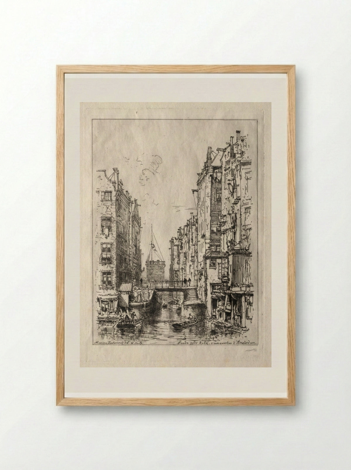 Old Quarter of Amsterdam - Maxime Lalanne - Framed Print Wood
