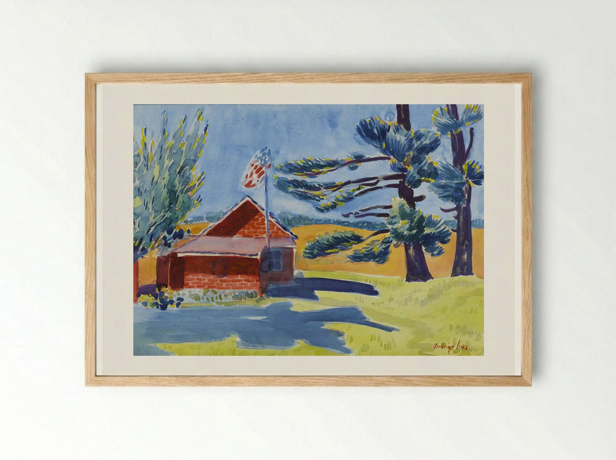 Old Schoolhouse, Ryders - George Luks - Framed Print Wood