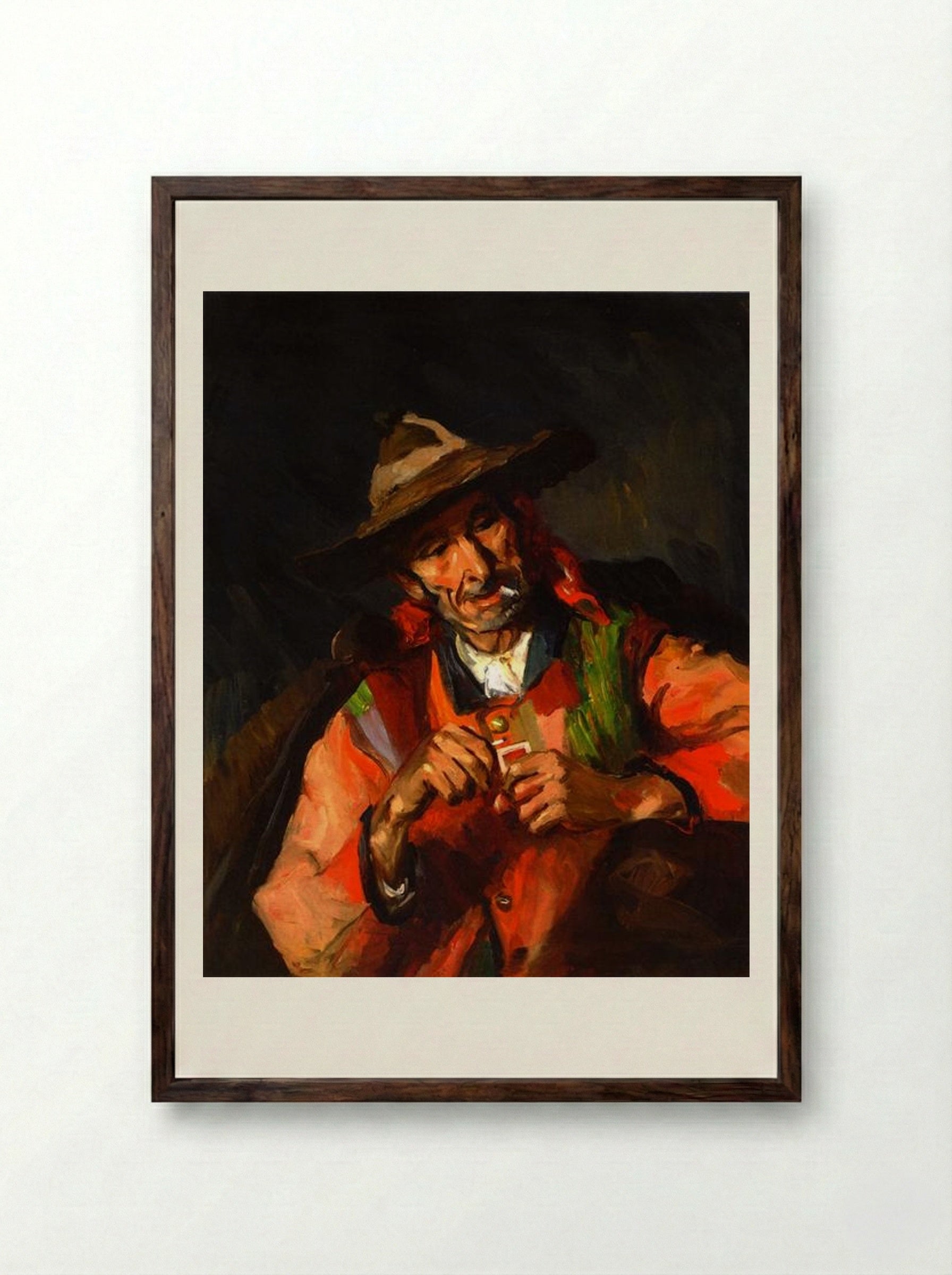 Old Spaniard - Robert Henri - Framed Print Dark Wood