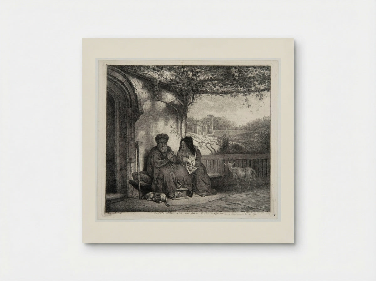 Old Tobias Mocked by His Wife - Georg Friedrich Schmidt - Poster