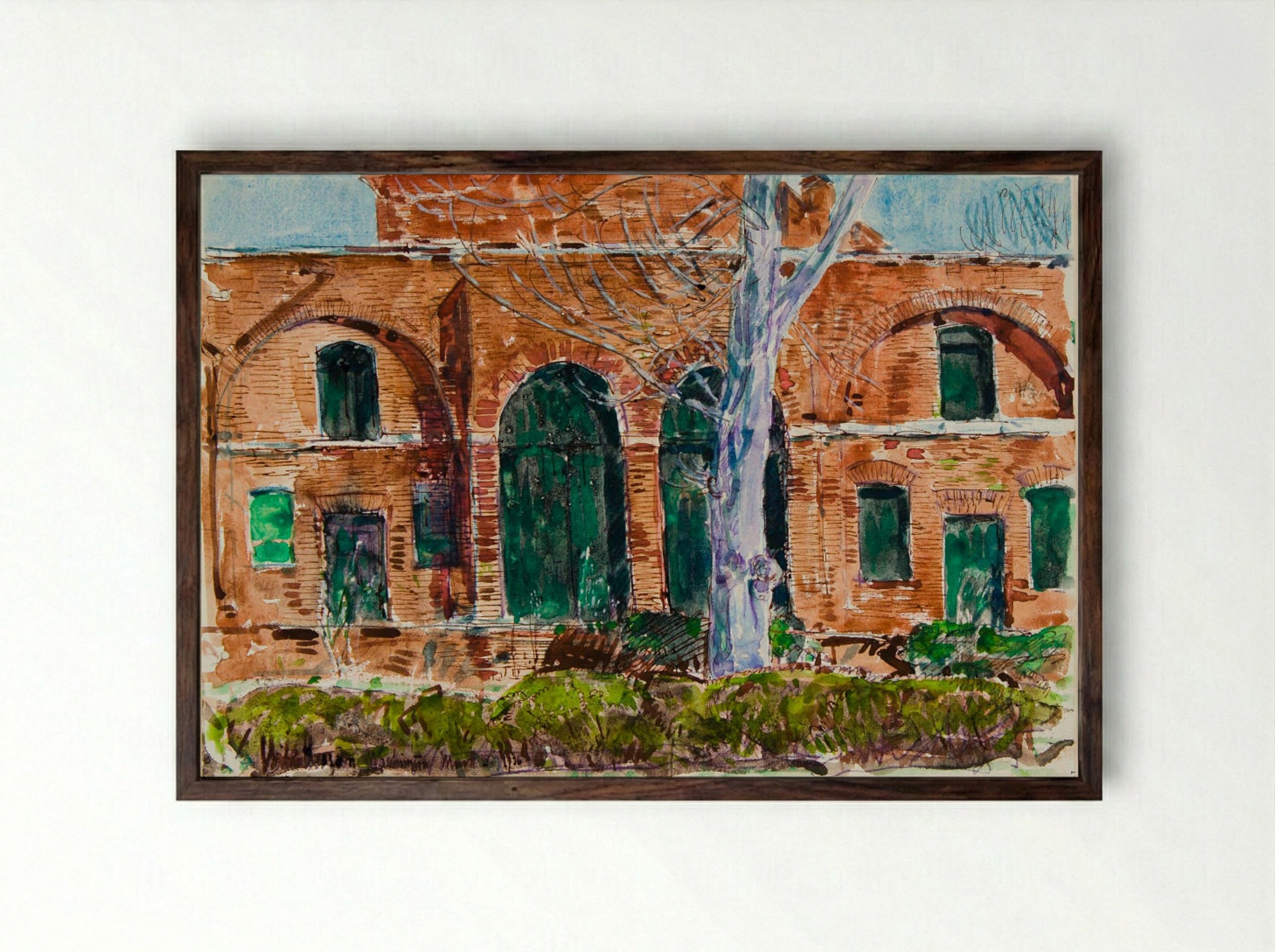 Old Washington No. 2 - Childe Hassam - Framed Print Dark Wood
