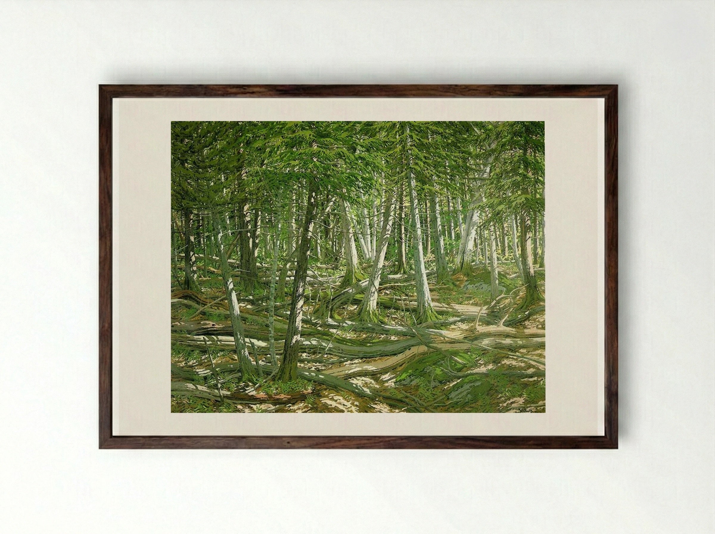 Old Windfall - Neil Welliver - Framed Print Dark Wood