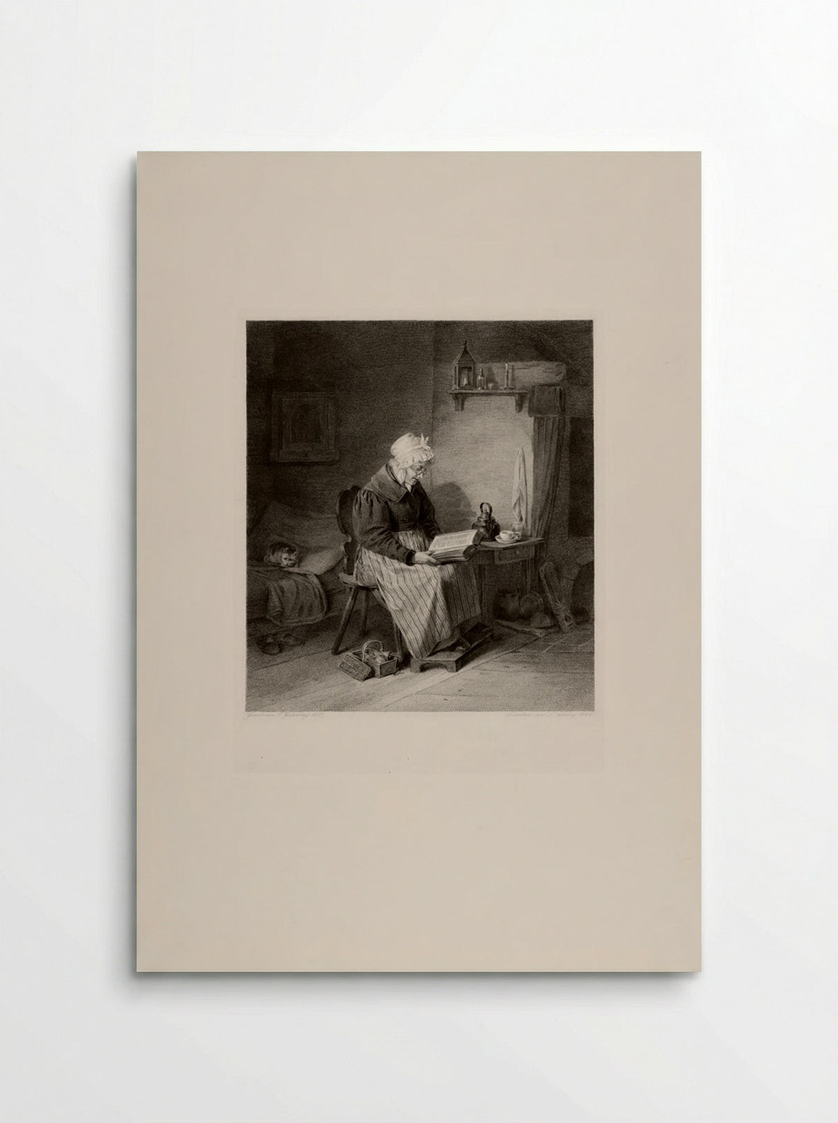 Old Woman Reading - Lazarus Gottlieb Sichling - Poster