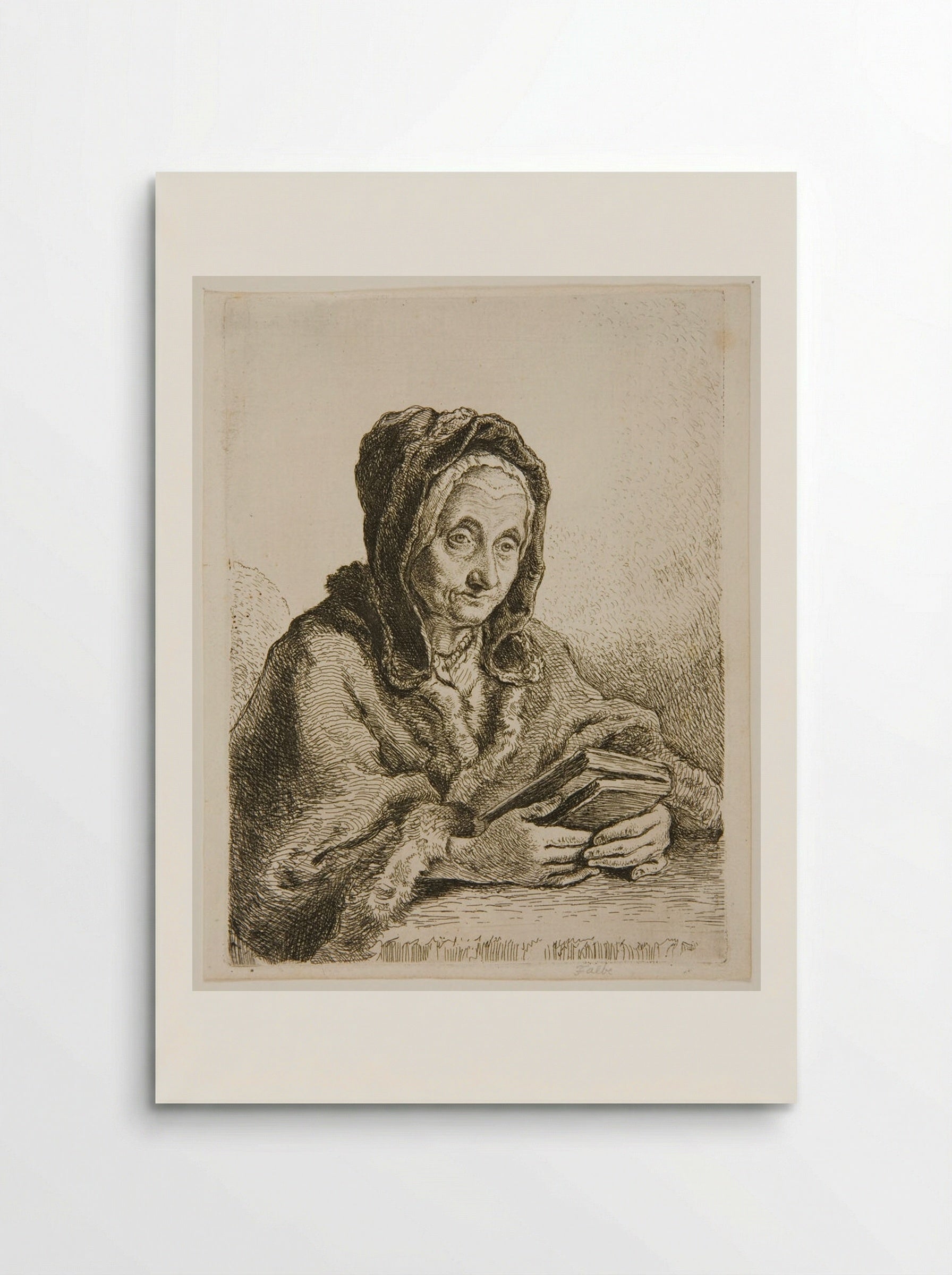 Old Woman with a Prayer Book - Joachim Martin Falbe - Poster