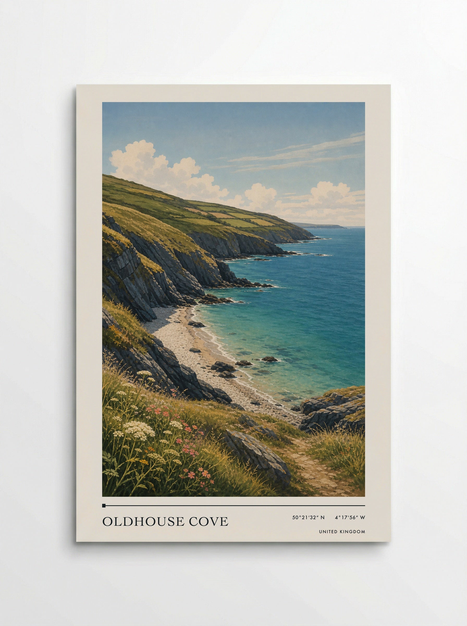 Oldhouse Cove United Kingdom Travel Poster - Poster