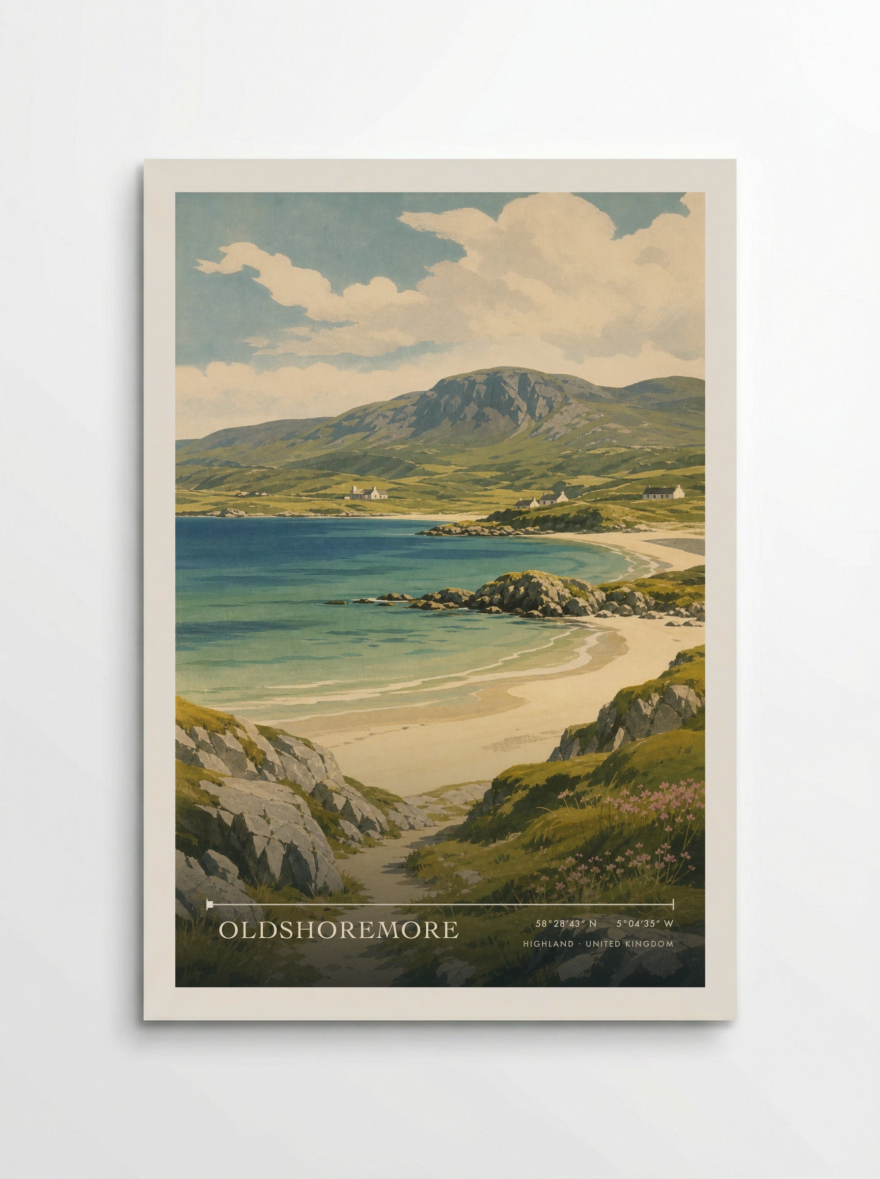 Oldshoremore Highland United Kingdom Travel Poster - Poster