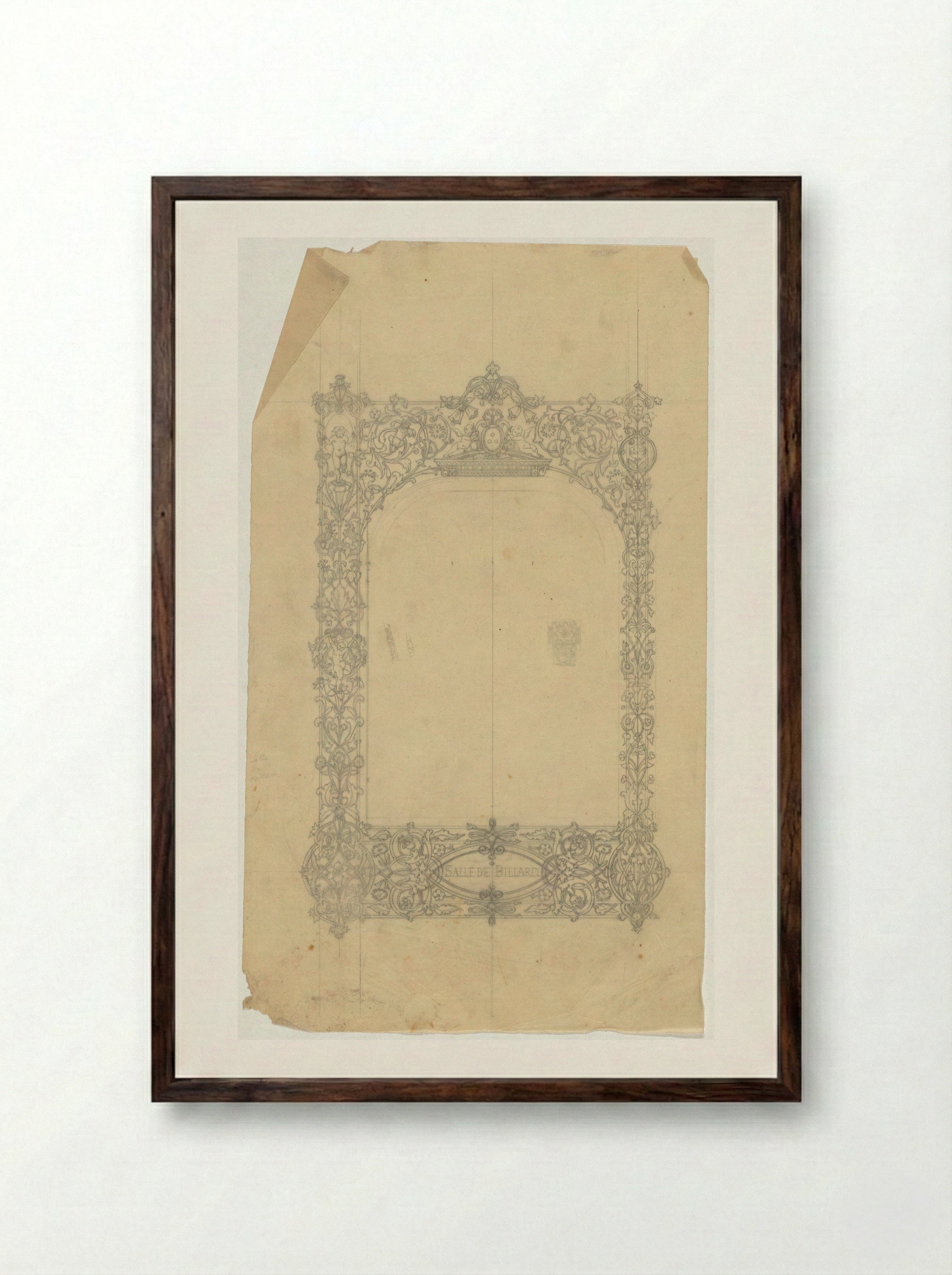 Omlijsting (Salle de Billard) - Firma Feuchère - Framed Print Dark Wood