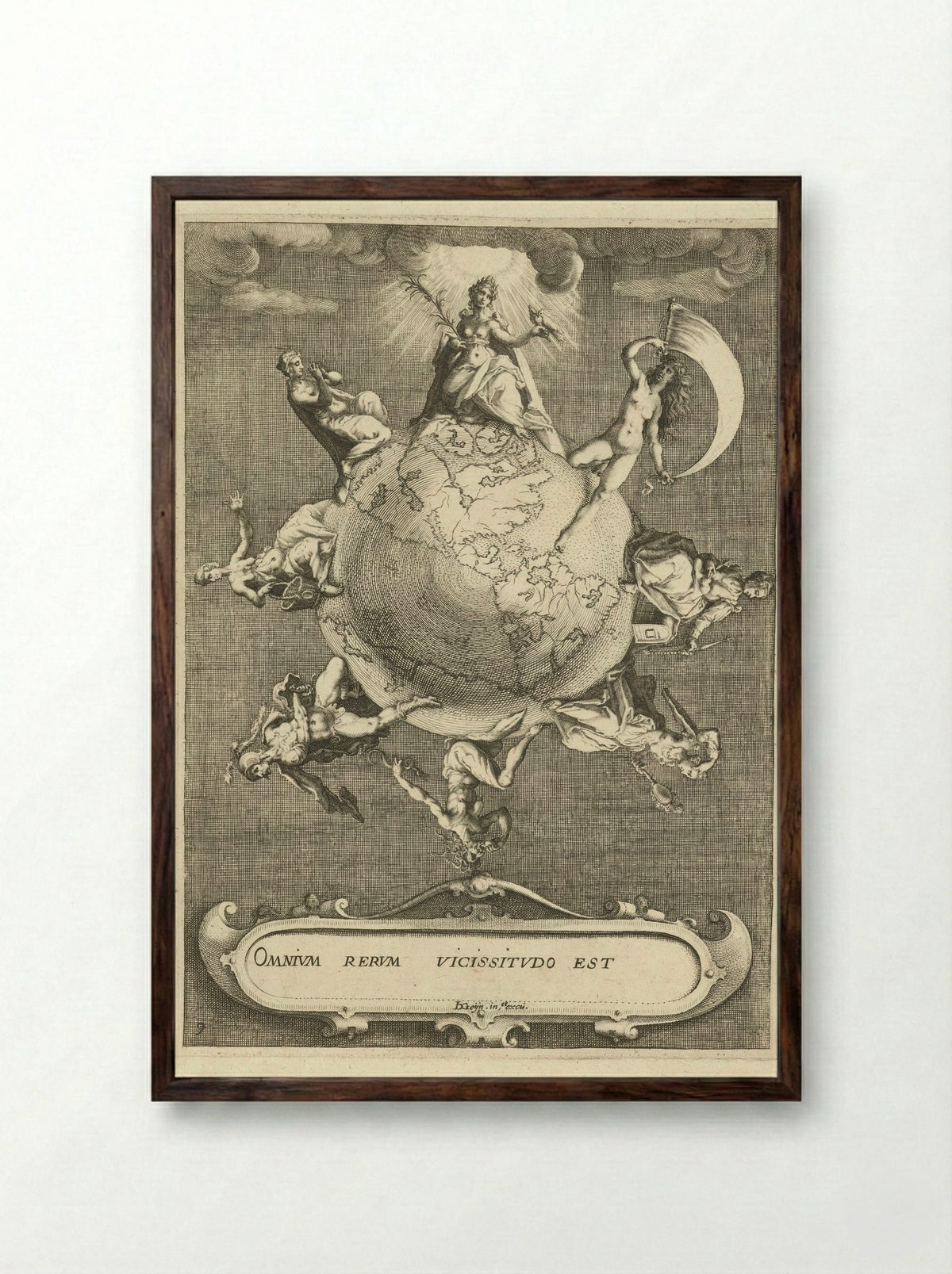 Omnium rerum Vicissitudo est - Zacharias Dolendo - Framed Print Dark Wood