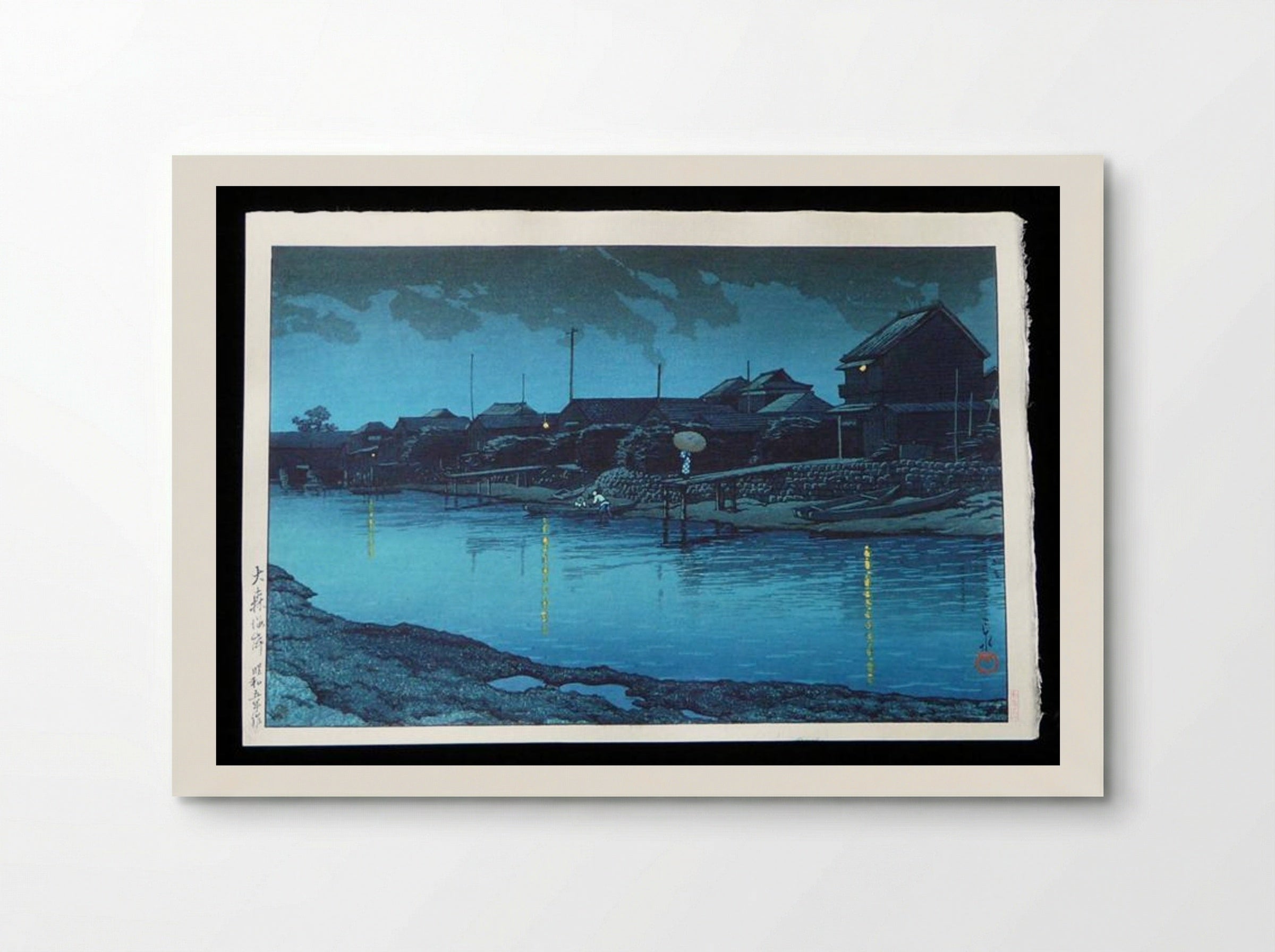 Omori Beach at Night - Hasui Kawase - Poster