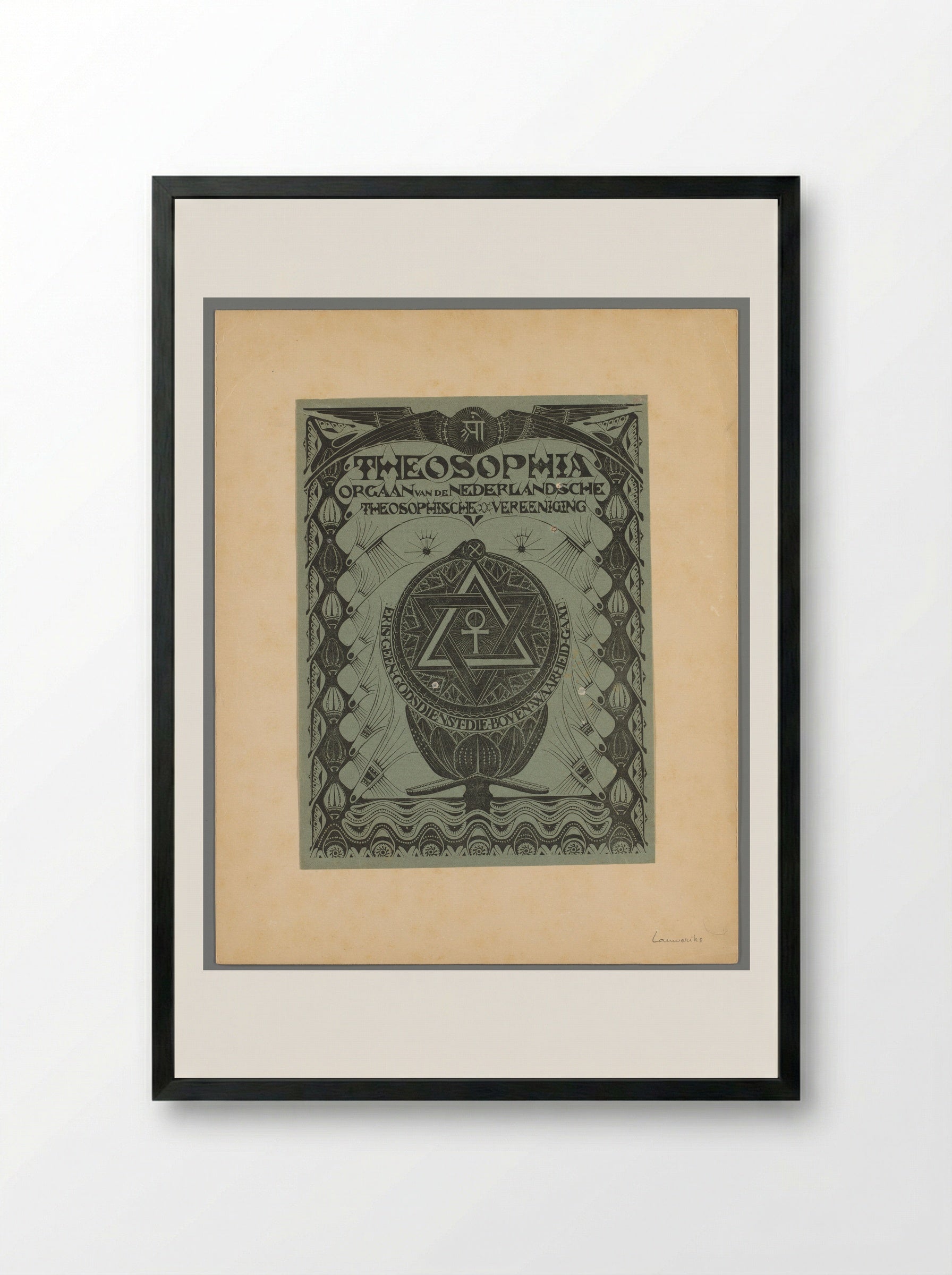 Omslag voor het tijdschrift Theosophia - Mathieu Lauweriks - Framed Print Black