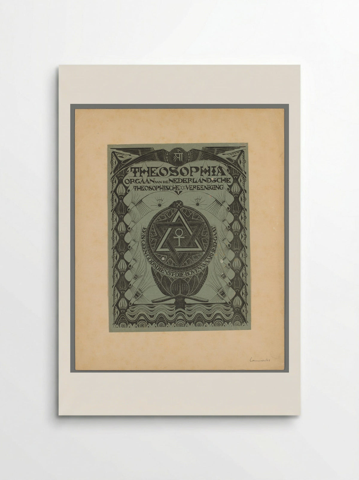 Omslag voor het tijdschrift Theosophia - Mathieu Lauweriks - Poster