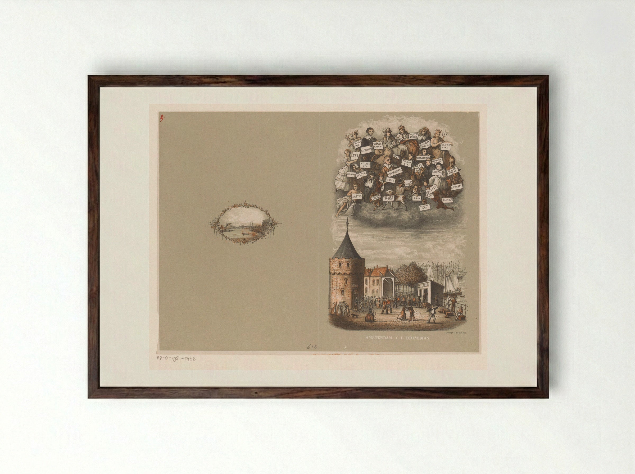 Omslag voor: Amsterdam - Johan Coenraad Leich - Framed Print Dark Wood