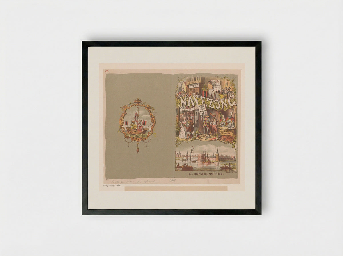 Omslag voor: Nalezing op mijn Amstelodamiana - Johan Coenraad Leich - Framed Print Black