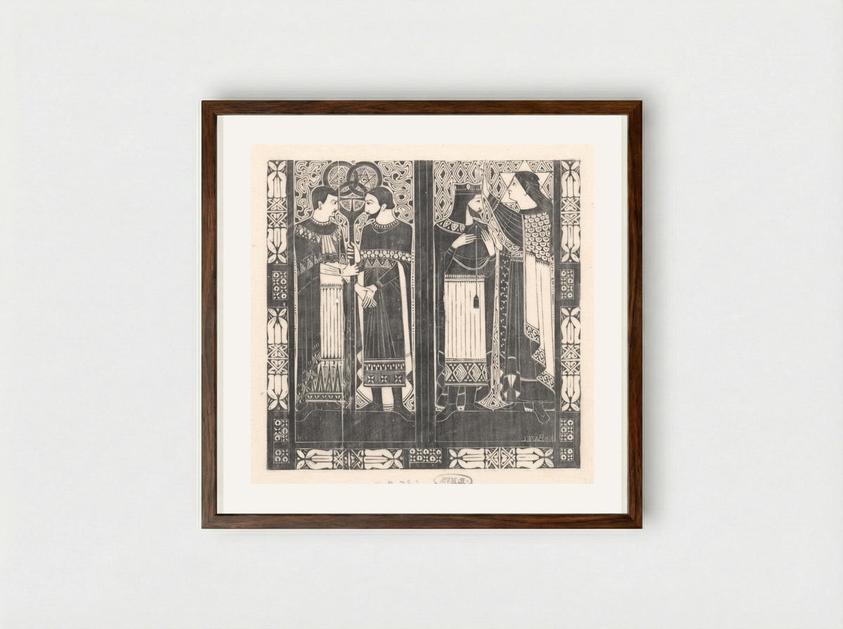 Omslagillustratie voor jubileumnummer Architectura - Karel Petrus Cornelis de Bazel - Framed Print Dark Wood