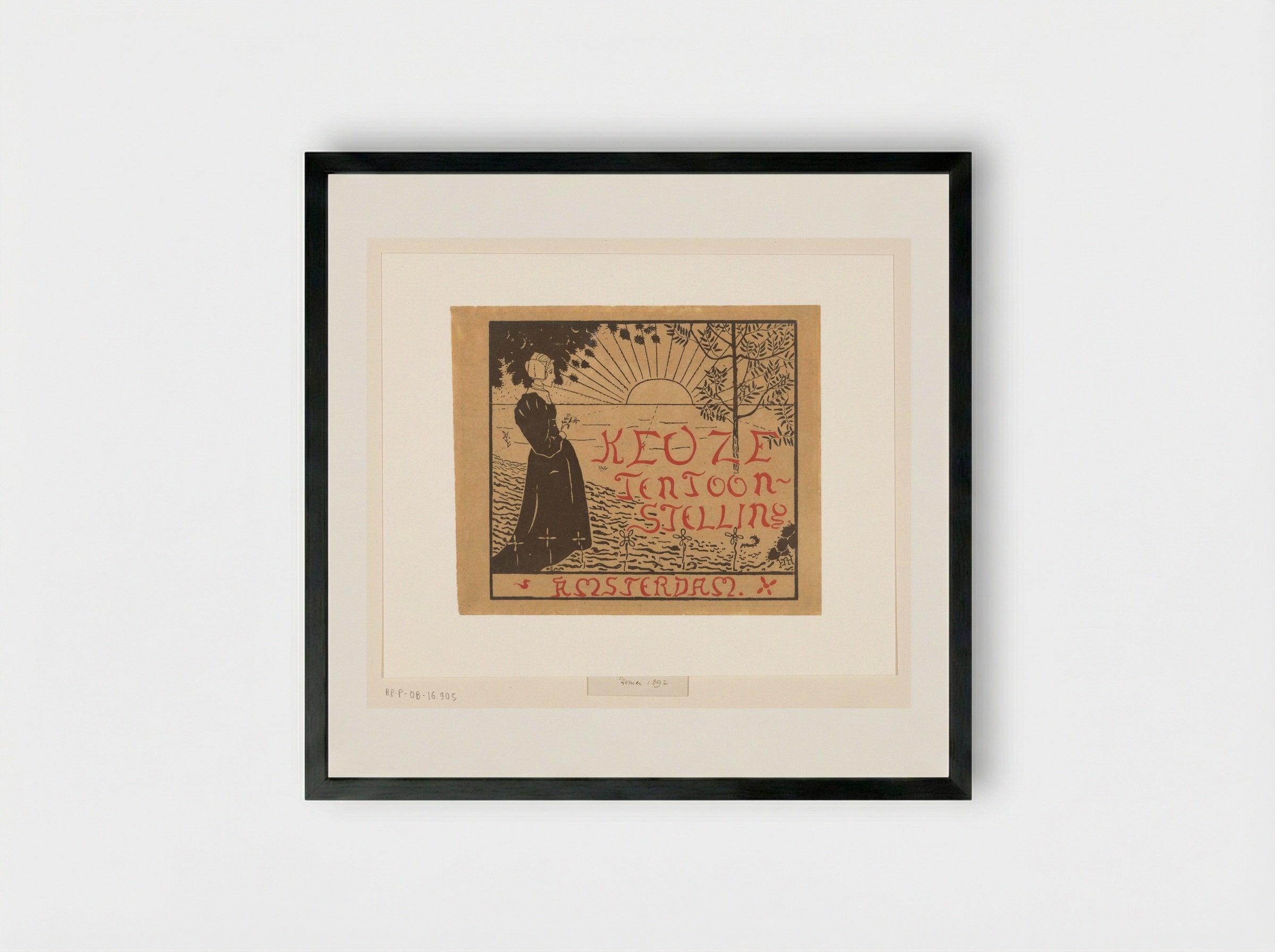 Omslagontwerp voor: Catalogus der Keuze-tentoonstelling van hedendaagsche Nederlandsche kunst - Richard Nicolaüs Roland Holst - Framed Print Black