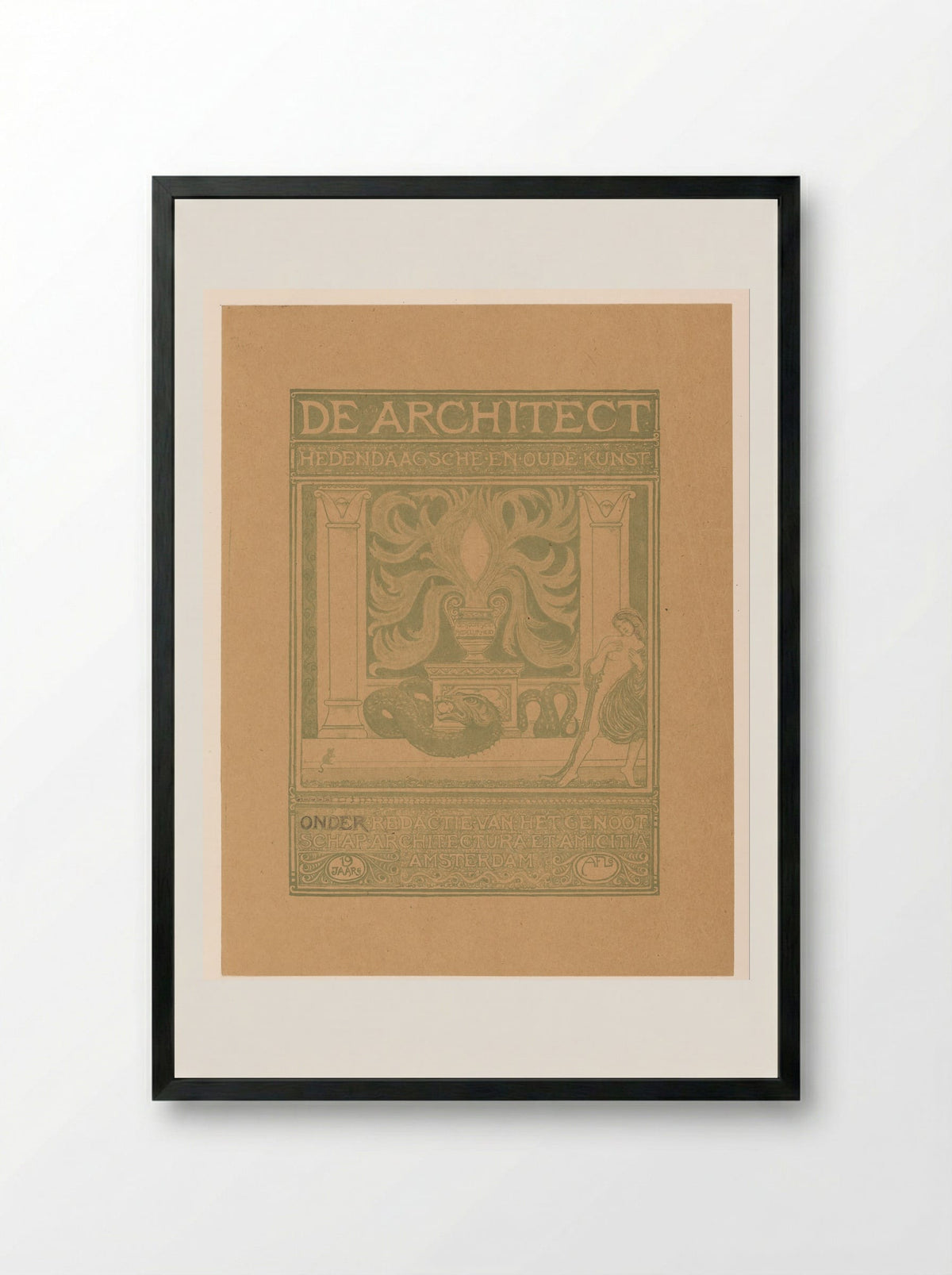 Omslagontwerp voor: De Architect - Richard Nicolaüs Roland Holst - Framed Print Black
