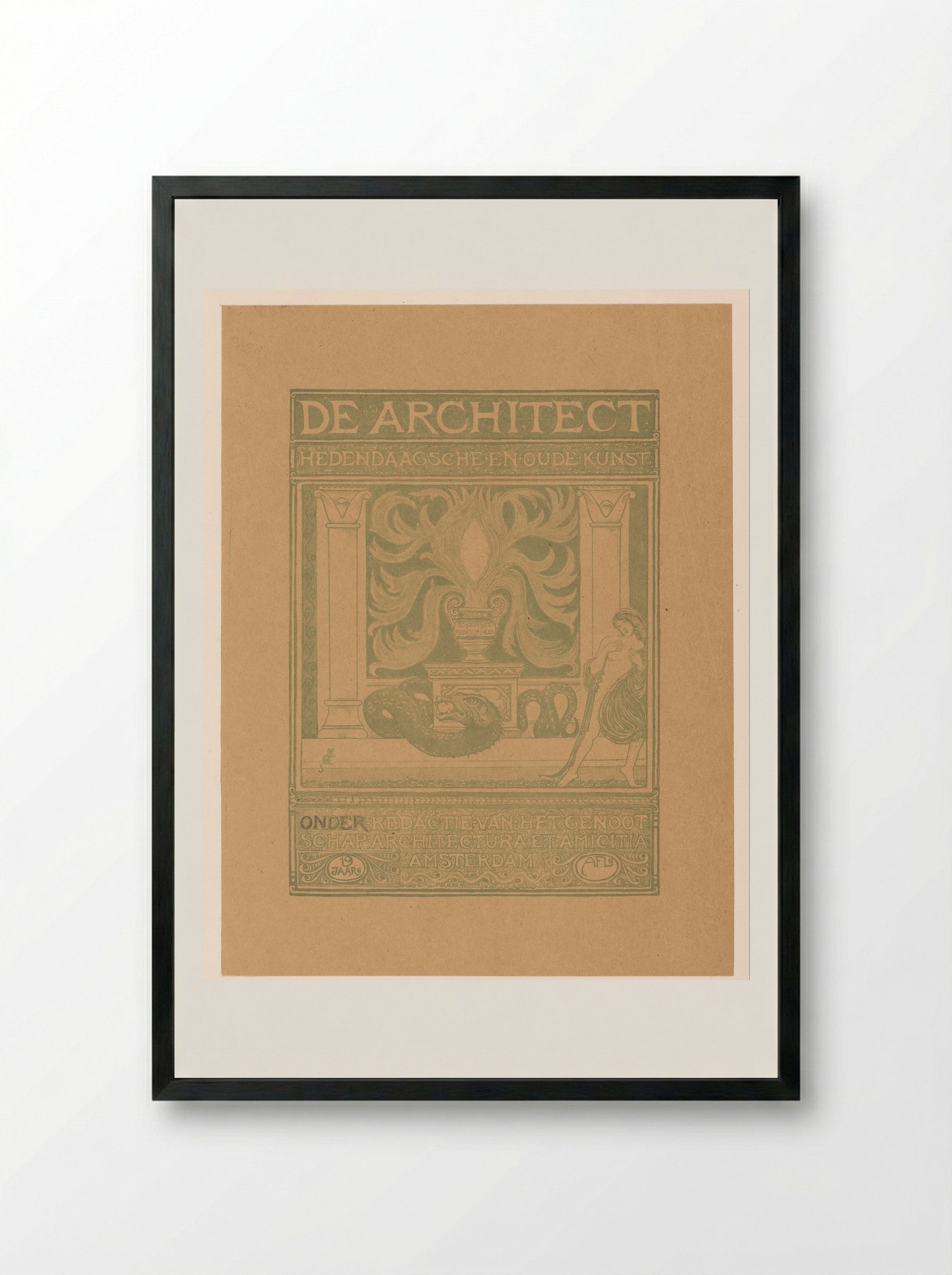 Omslagontwerp voor: De Architect - Richard Nicolaüs Roland Holst - Framed Print Black
