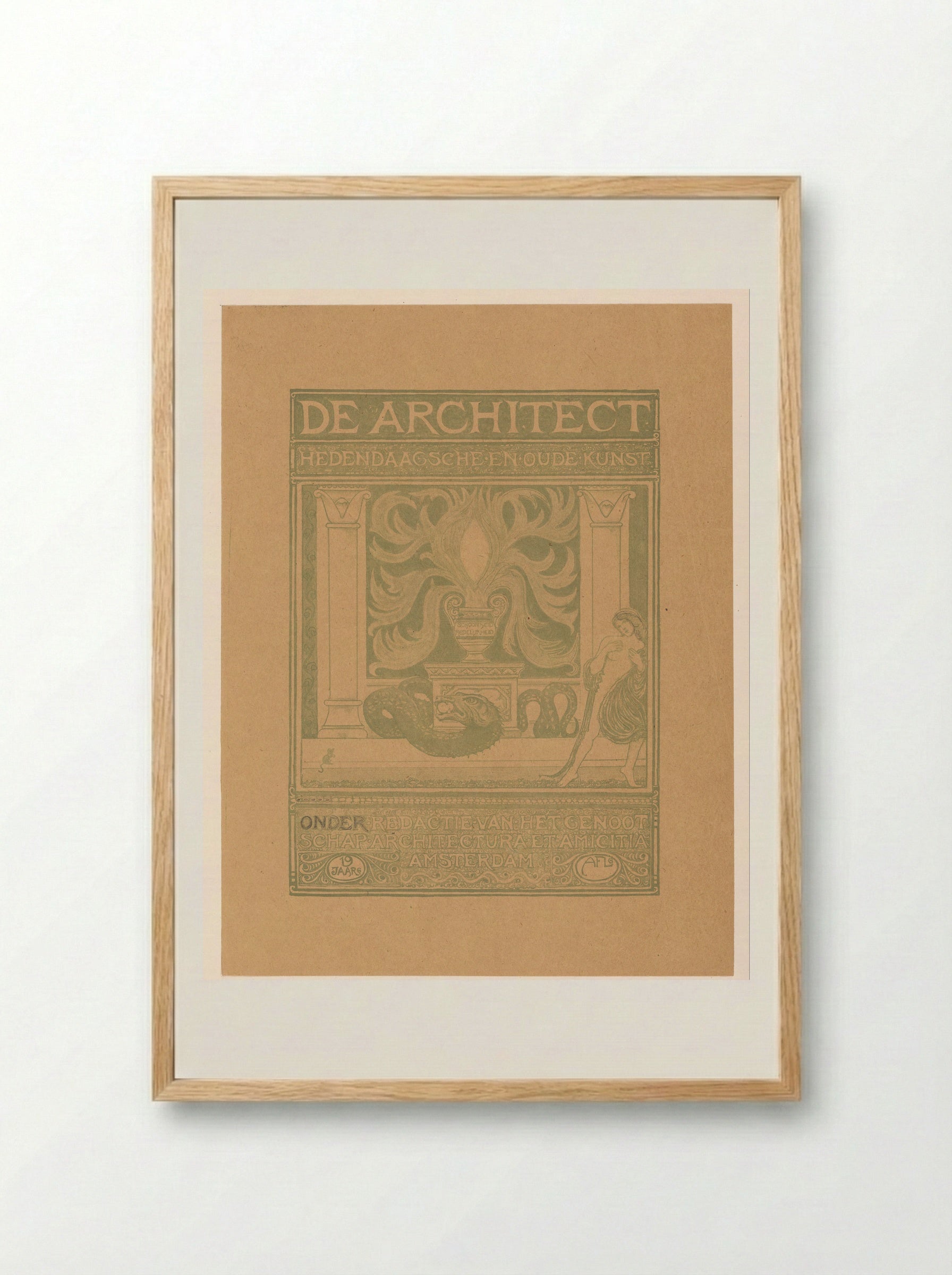 Omslagontwerp voor: De Architect - Richard Nicolaüs Roland Holst - Framed Print Wood