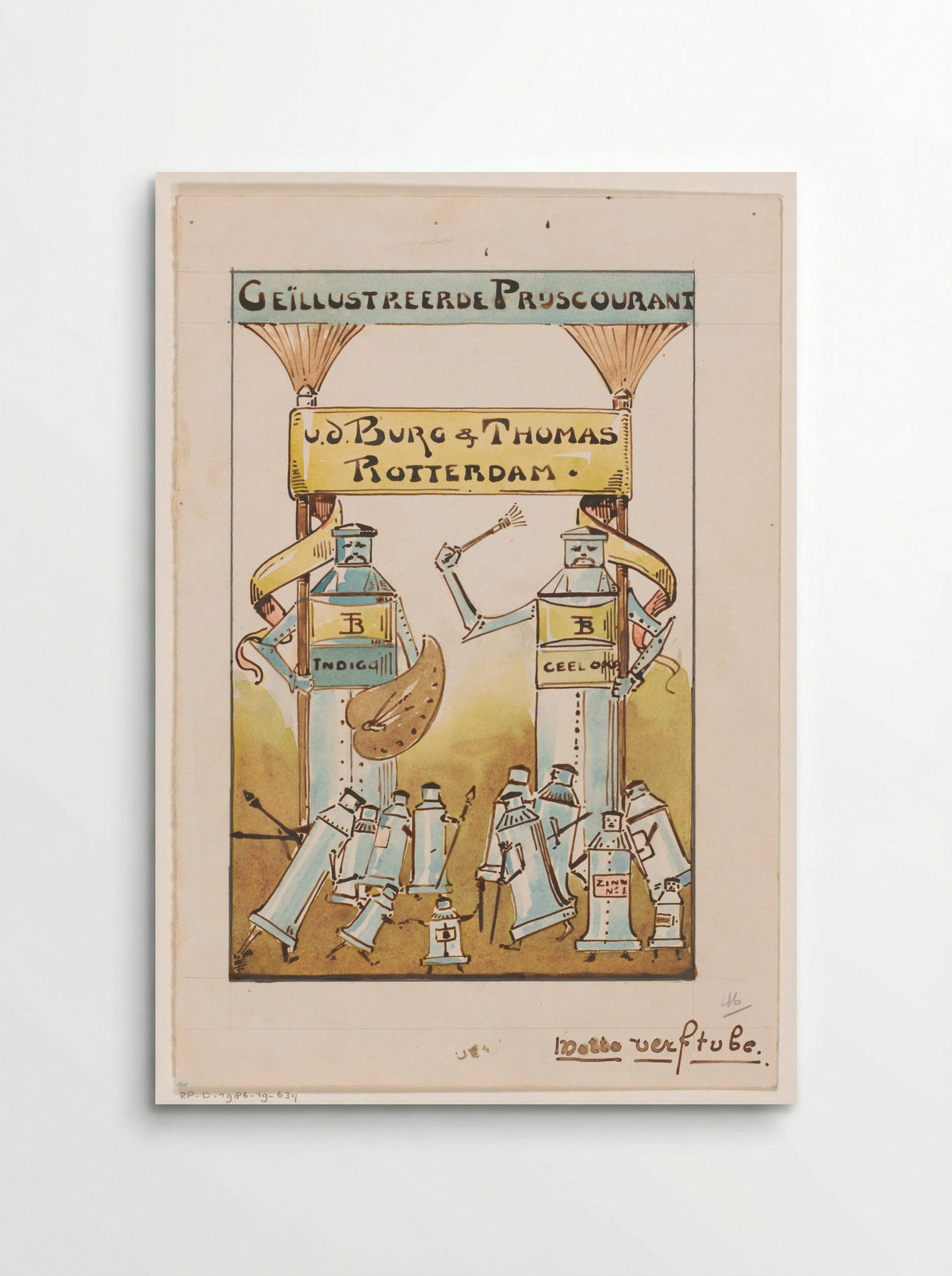Omslagontwerp voor: Geïllustreerde prijscourant v.d. Burg & Thomas te Rotterdam - Reinier Willem Petrus de Vries - Poster