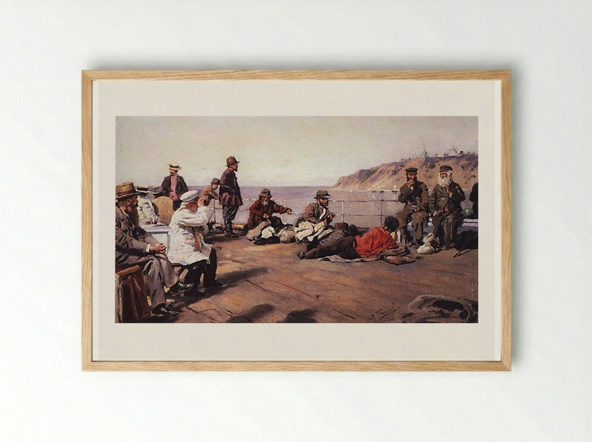 On Deck - Vladimir Makovsky - Framed Print Wood