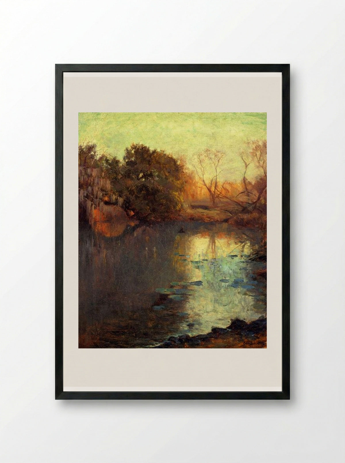 On The San Antonio River - Robert Julian Onderdonk - Framed Print Black