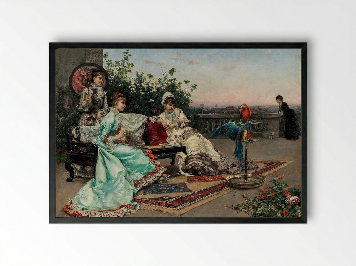 On The Terrace - Julius LeBlanc Stewart - Framed Print Black