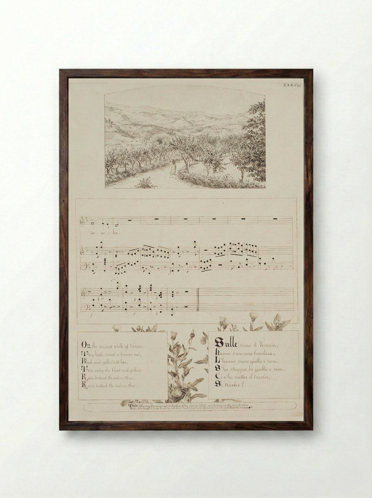 On the Ancient Walls of Venice - Francesca Alexander - Framed Print Dark Wood