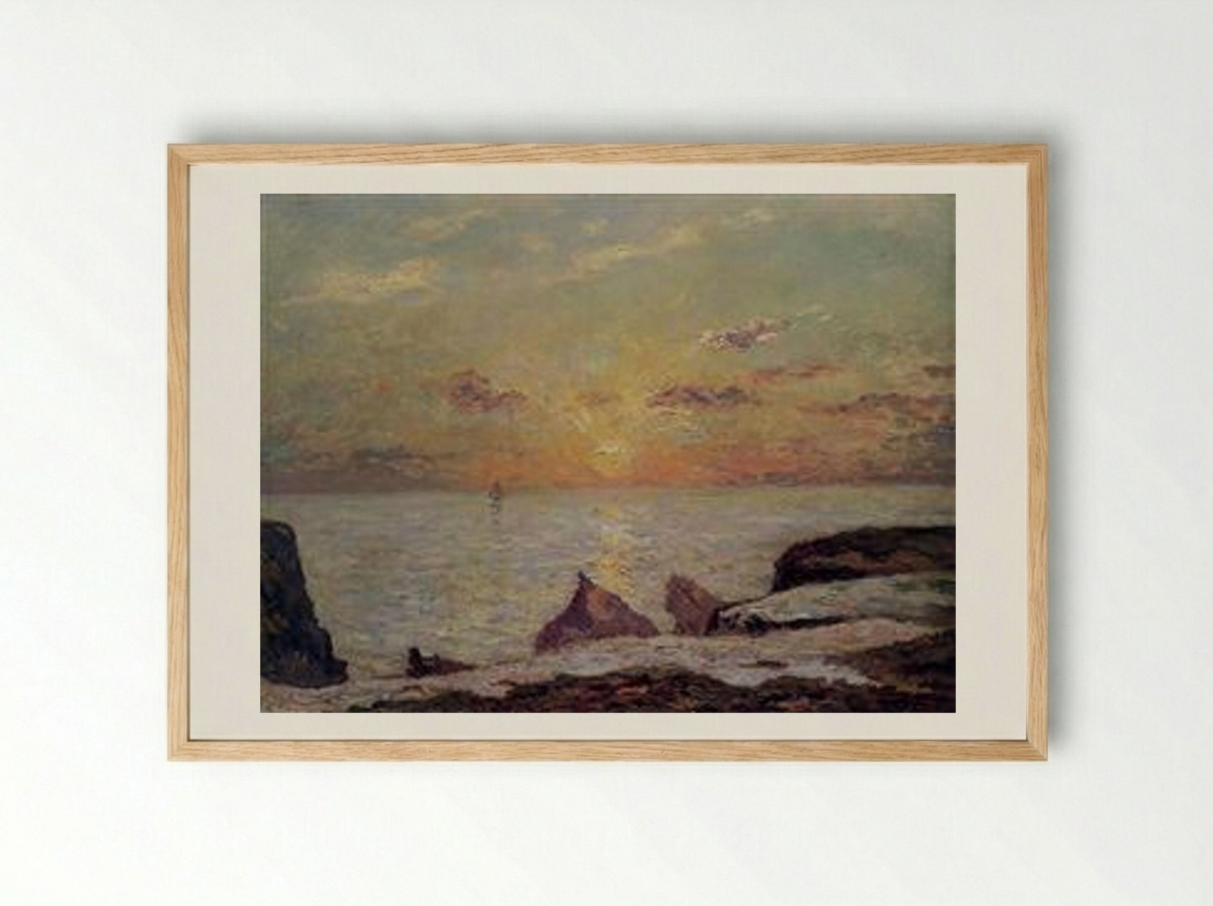 On the Cliffs of Belle Isle - Maxime Maufra - Framed Print Wood