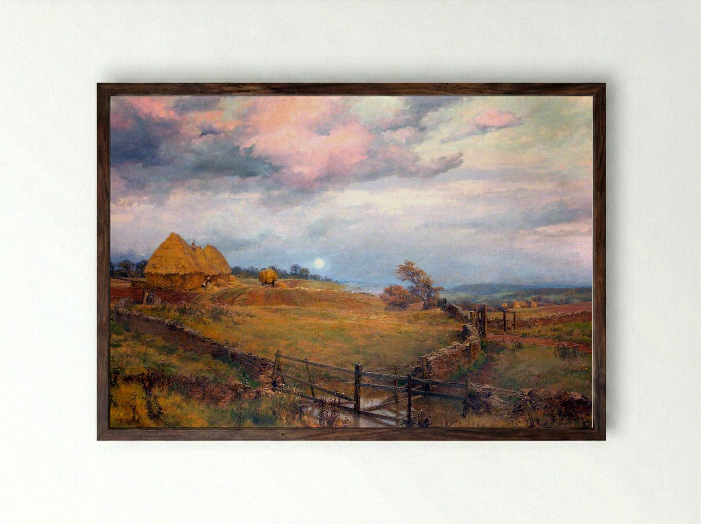 On the Cotswolds - Alfred Parsons - Framed Print Dark Wood