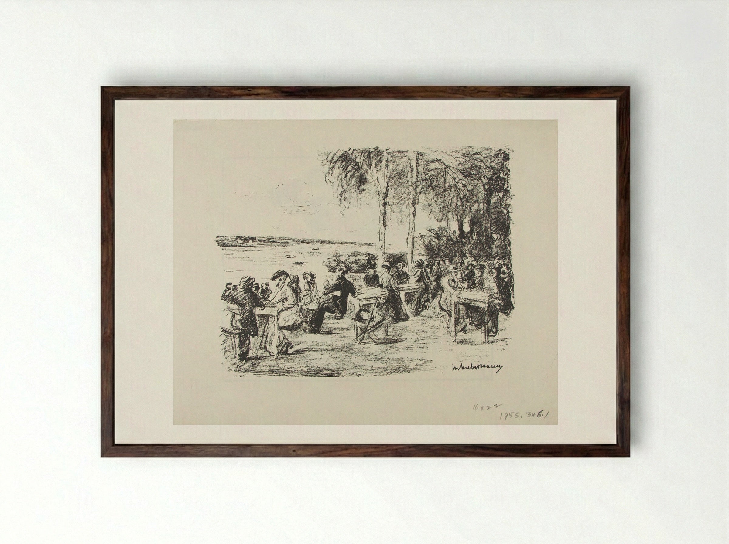 On the Elbe - Max Liebermann - Framed Print Dark Wood